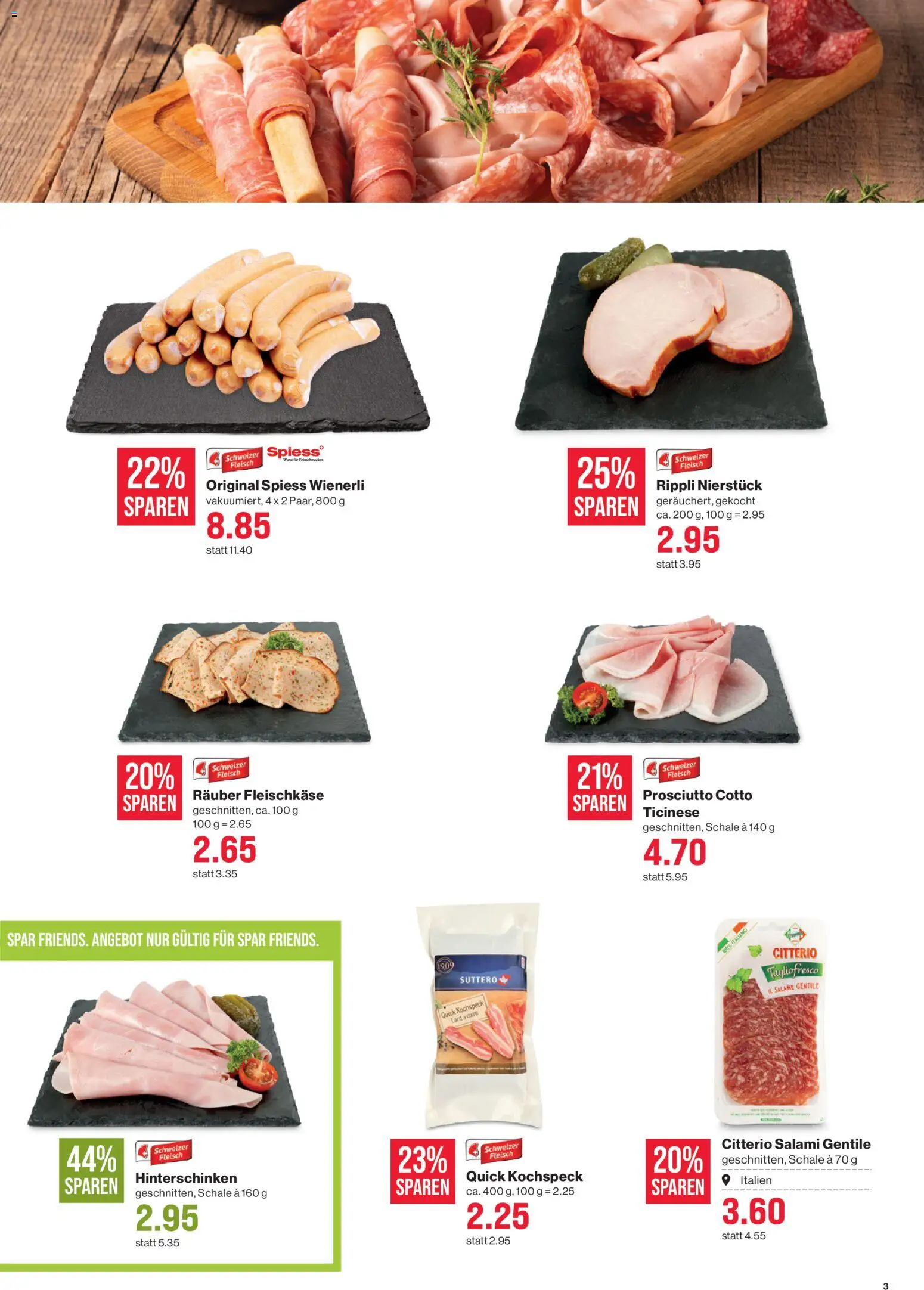 SPAR - SPAR Handels AG – gültig ab 22.01.2026 | Seite: 3 | Produkte: Salami, Wurst