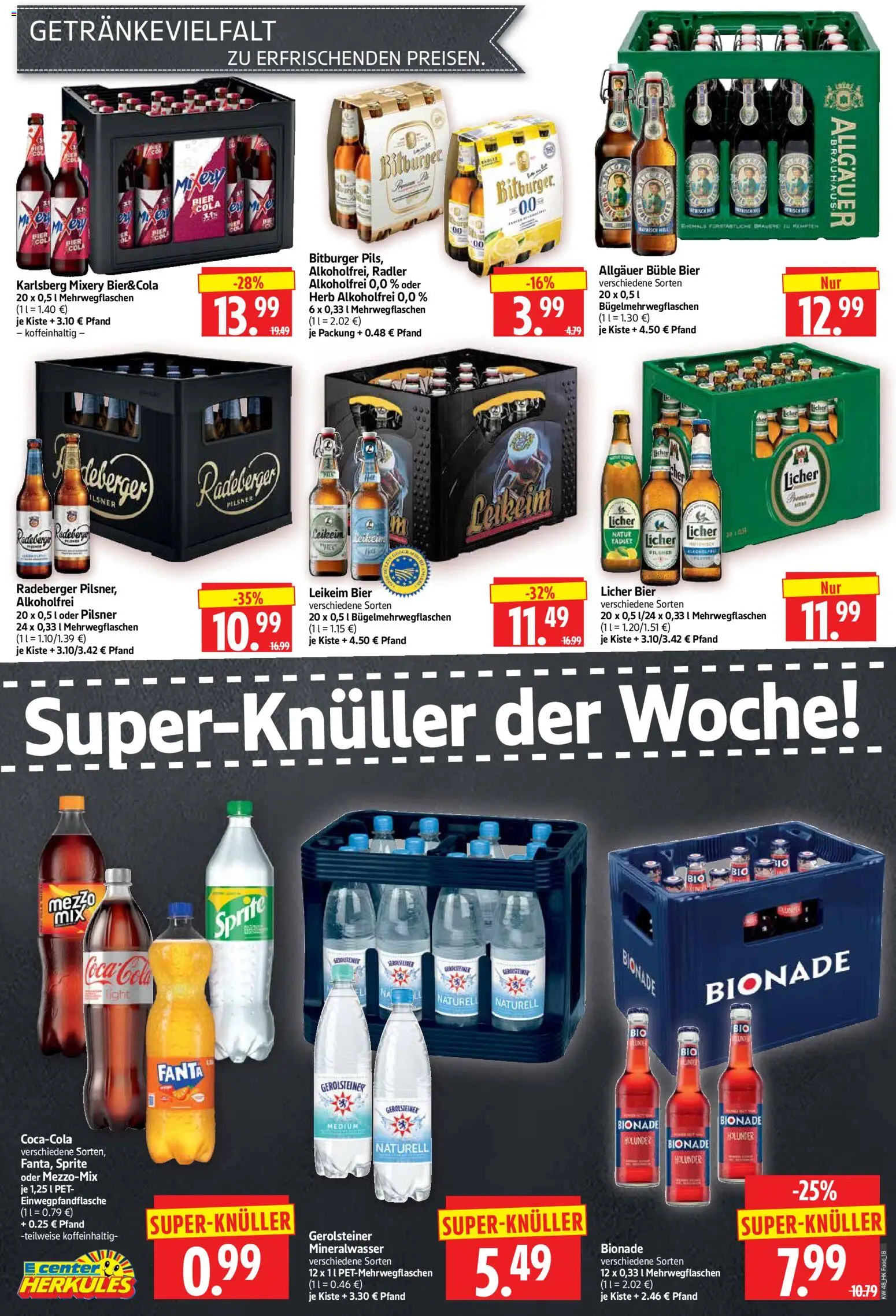 HERKULES Prospekt 	 – gültig ab 24.11.2025 | Seite: 18 | Produkte: Bitburger, Fanta, Radler, Mixery