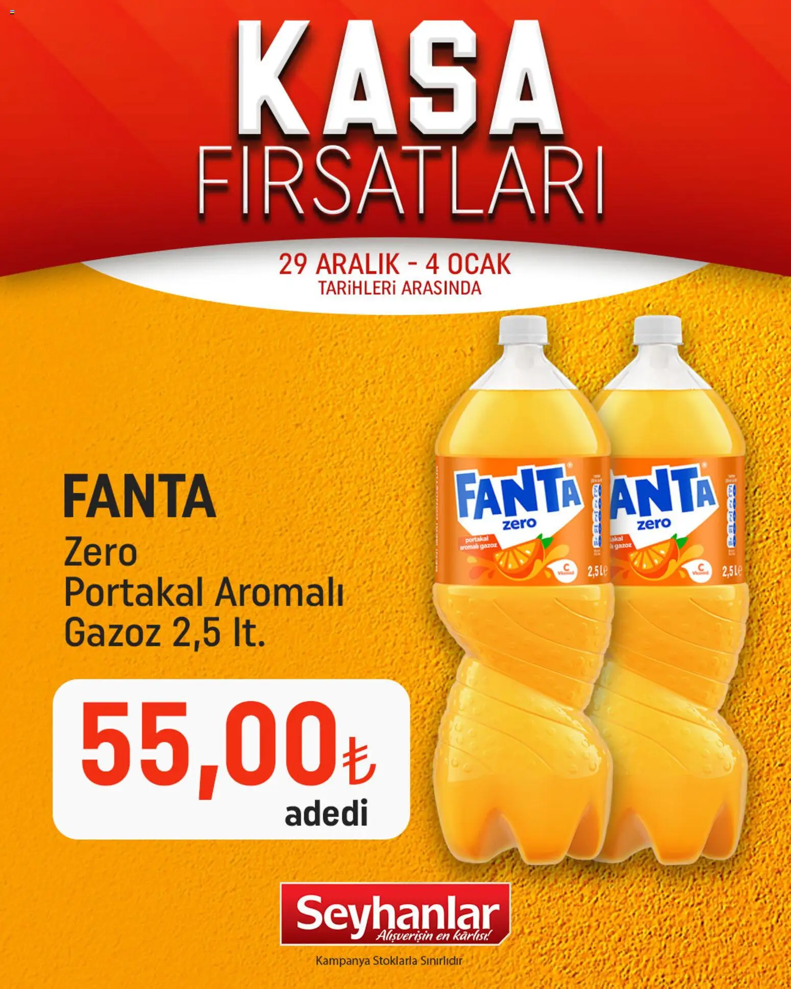 Seyhanlar Market Kasa Fırsatları - 29.12.2025 tarihinden itibaren geçerlidir | Sayfa: 2 | Ürünler: Portakal, Kasa, Ocak, Fanta