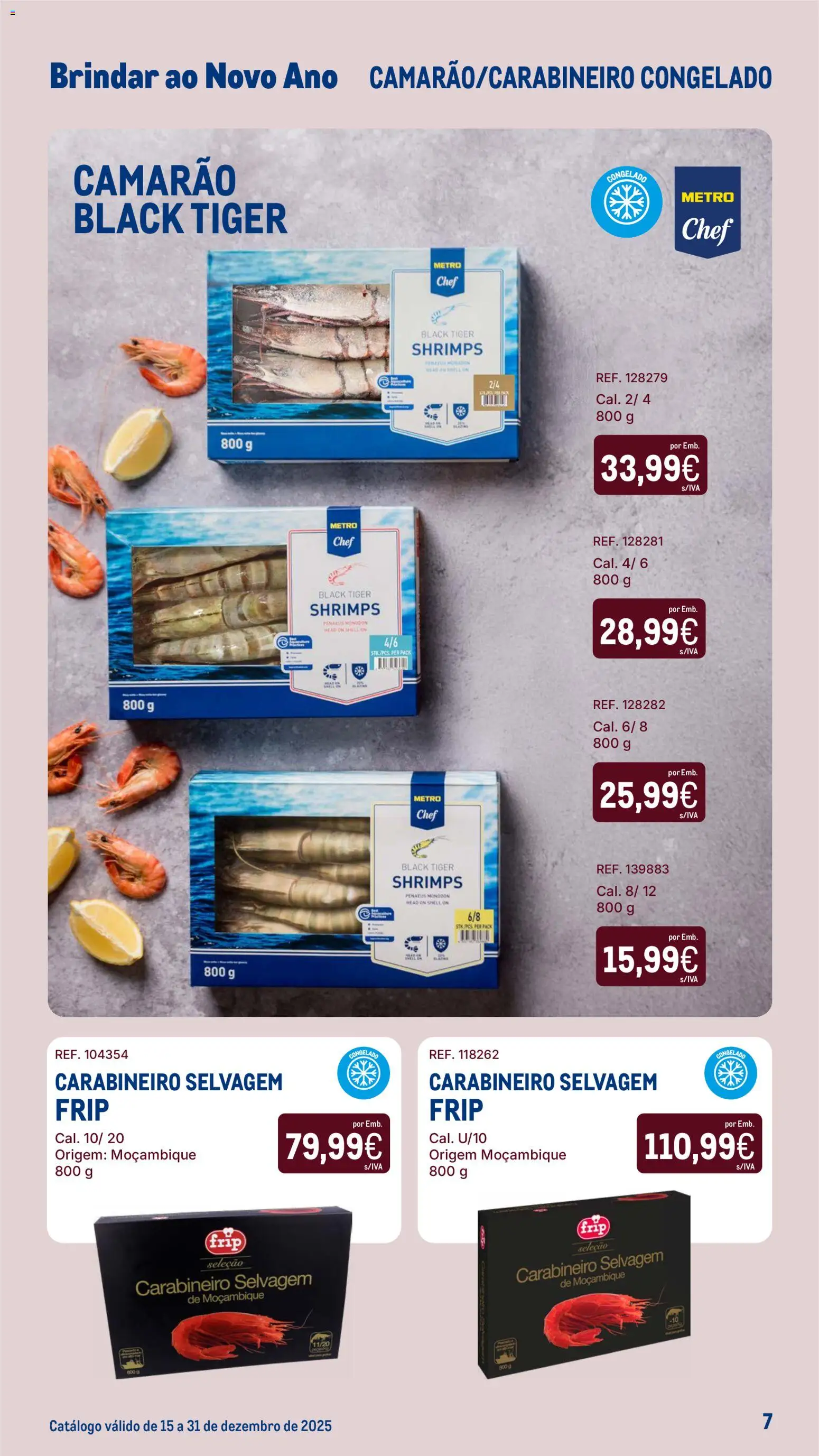 Makro Catálogo Brindar ao Ano Novo │ válido de 15.12.2025 | Página: 7 | Produtos: Camarão
