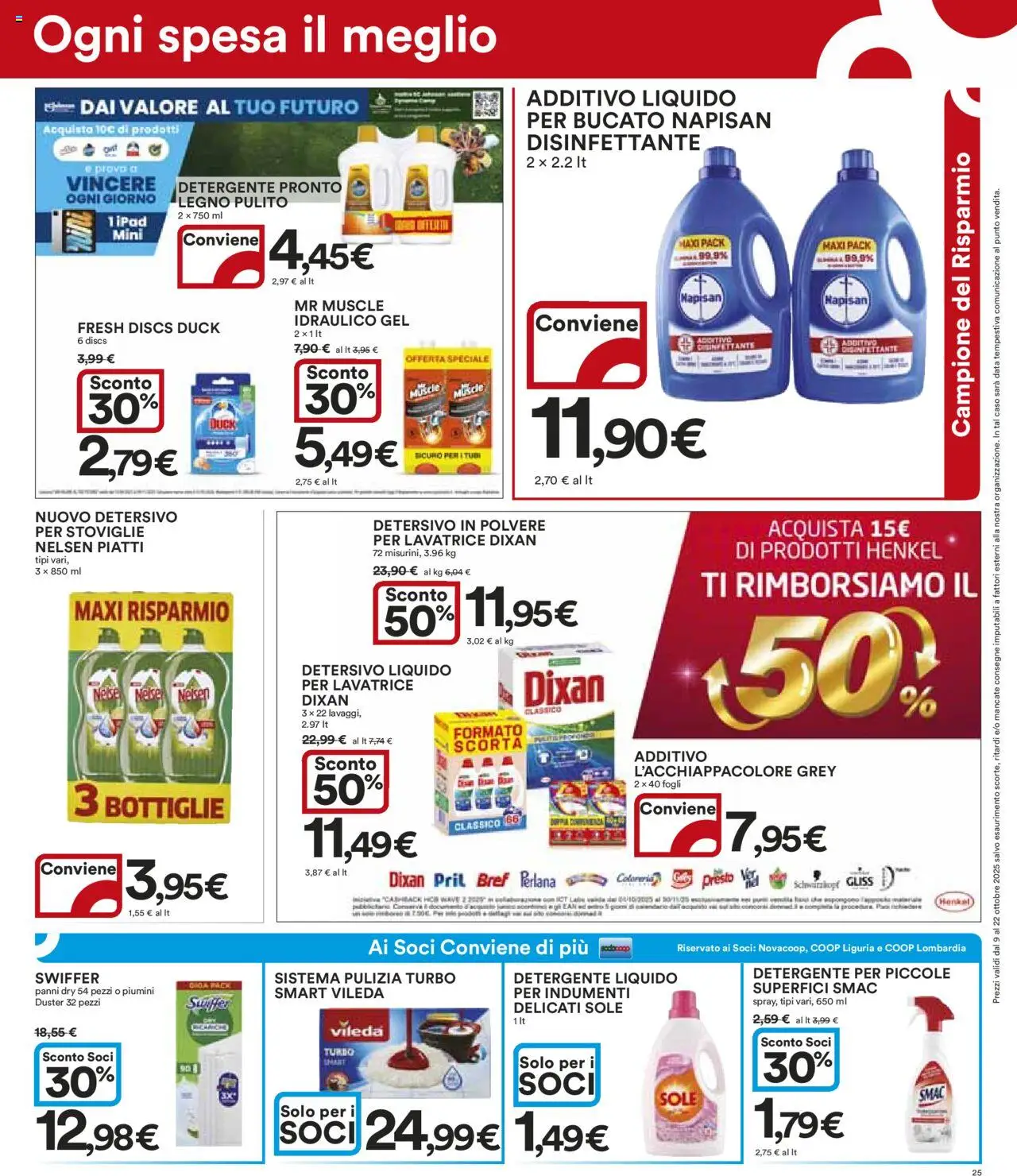 Volantino Ipercoop del 09.10.2025 | Pagina: 25 | Prodotti: Detergente, Lavatrice, Data, Ipad