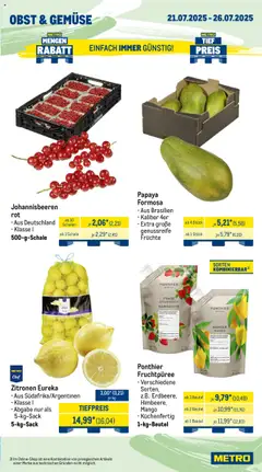 Metro Wochen-Angebote Gastro - gültig ab dem 21.07.2025 | Seite: 7 | Produkte: Gemüse, Obst, Mango, Zitronen