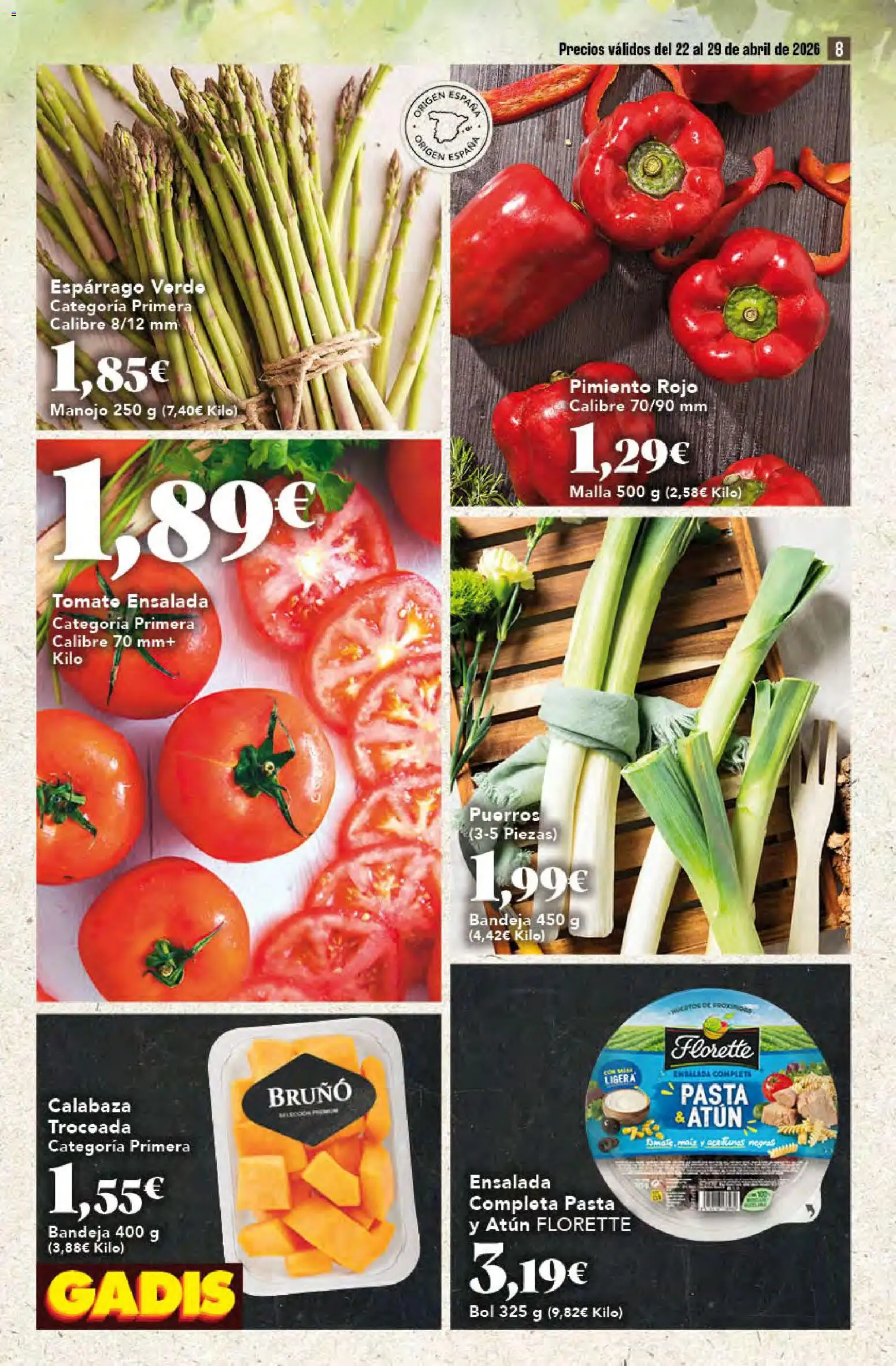 Gadis folleto │ válido desde el 22.04.2026 | Página: 8 | Productos: Πράσινο τσάι, Pasta, Κάδος απορρυμάτων, Bandeja