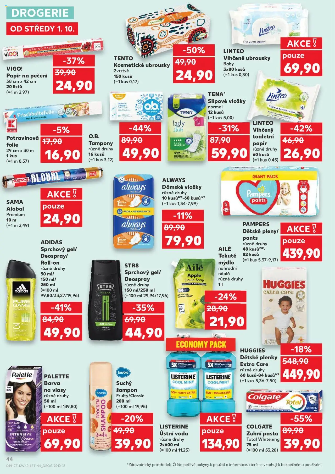 Kaufland leták od 01.10.2025 | Strana: 44 | Produkty: Ústní voda, Apple, Suchý šampon, Tampony