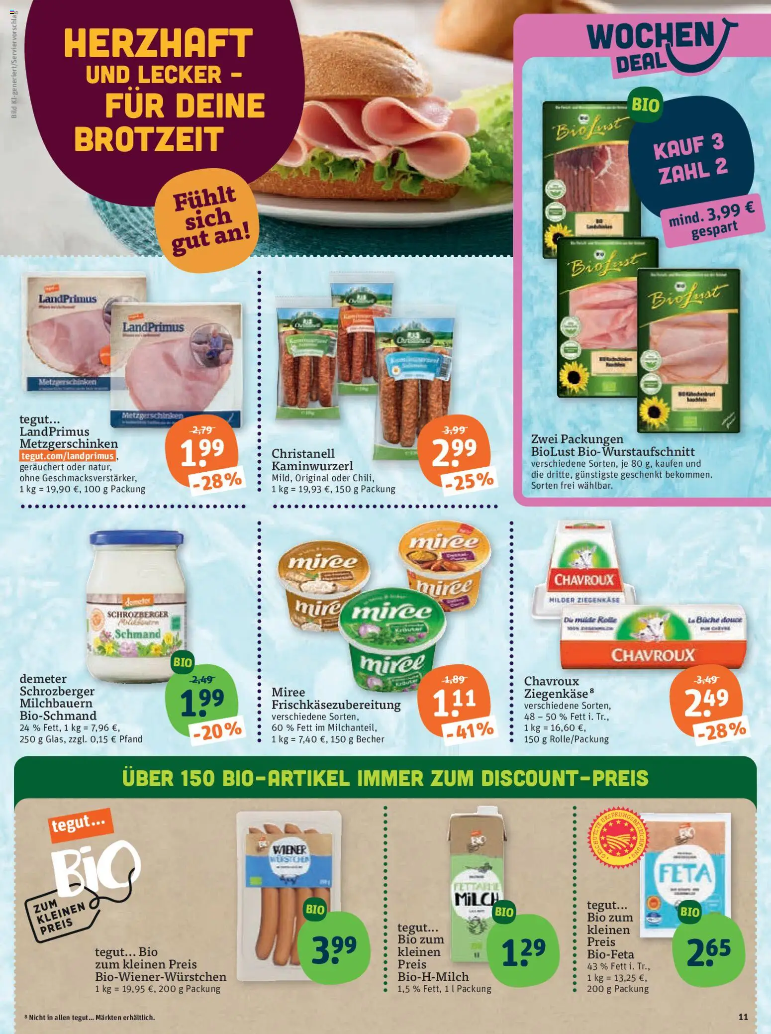 Tegut Prospekt 	 – gültig ab 02.03.2026 | Seite: 13 | Produkte: Feta, Milch, Ziegenkäse