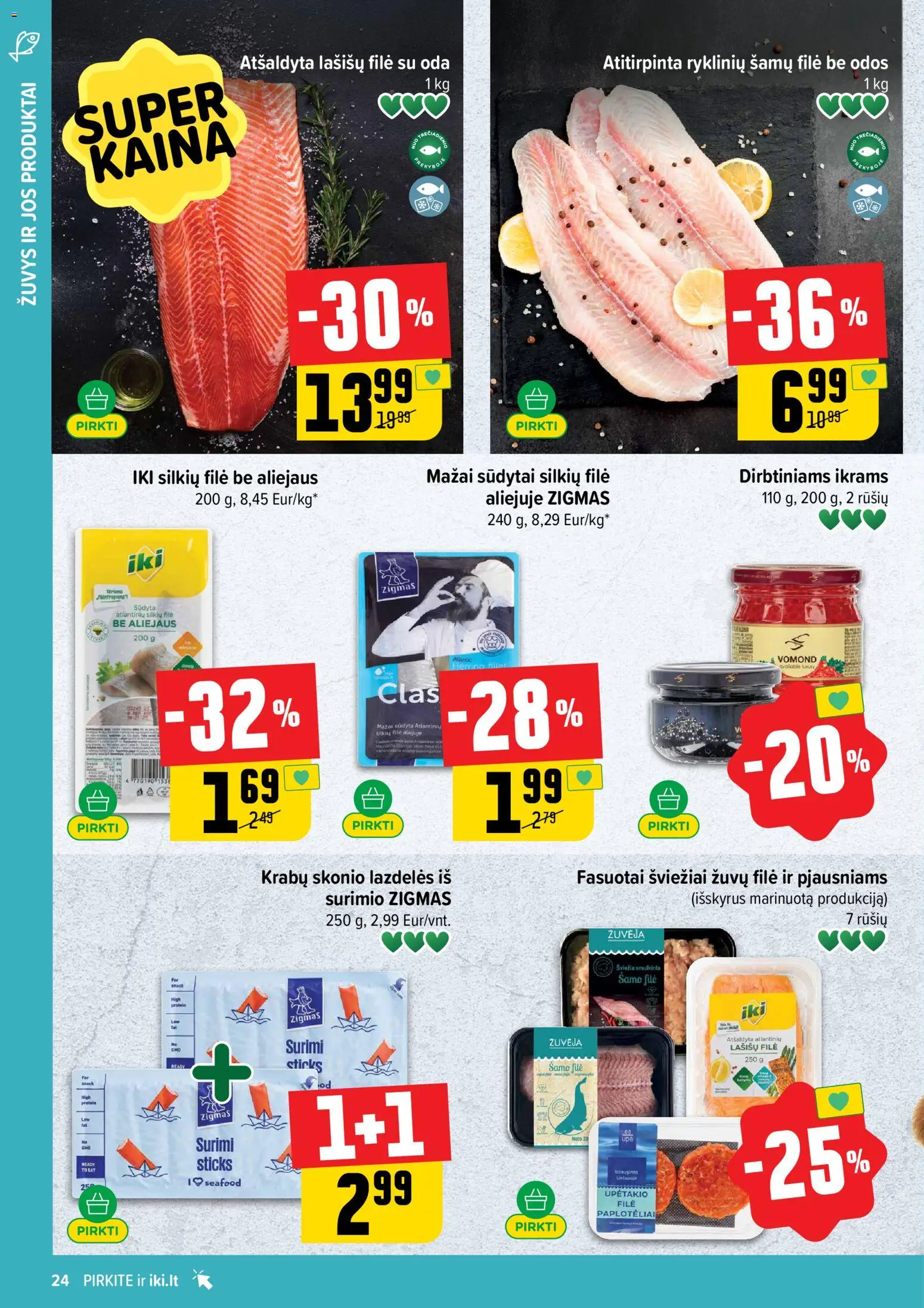 IKI akcijos nuo 02.03.2026 | Puslapis: 24 | Prekių: Lašišų filė