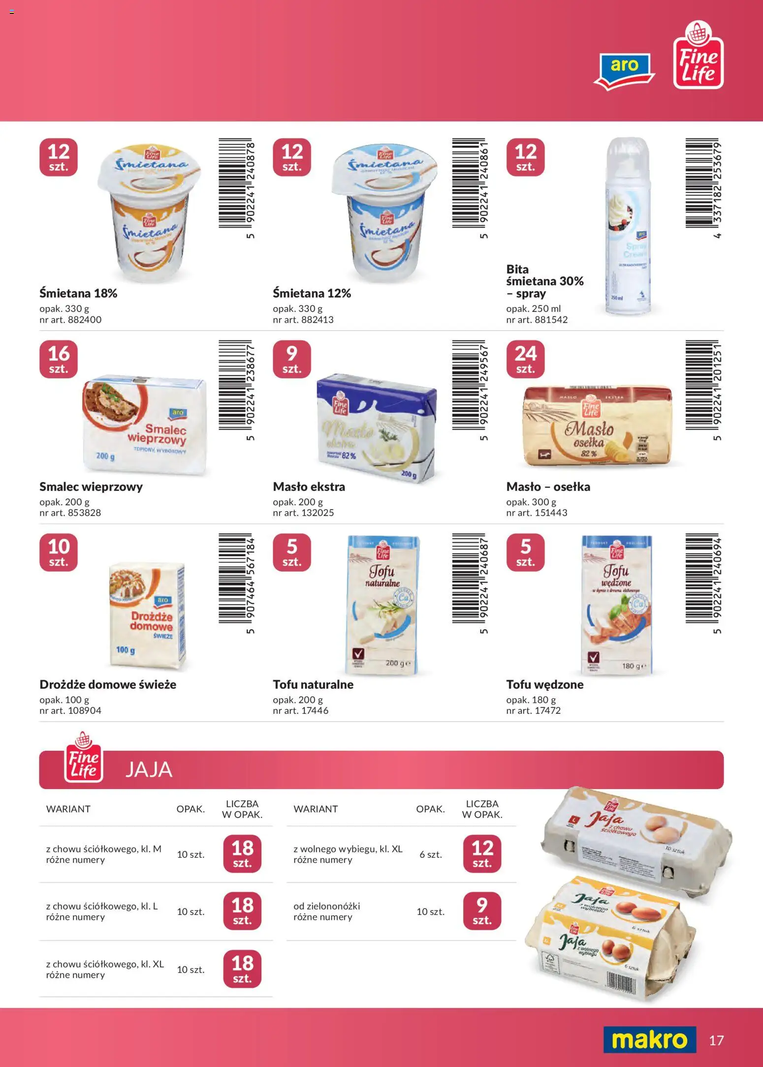 Makro gazetka - Marki własne dla Twojego sklepu od 23.04.2026 | Strona: 17 | Produkty: Tofu naturalne, Tofu, Masło, Śmietana