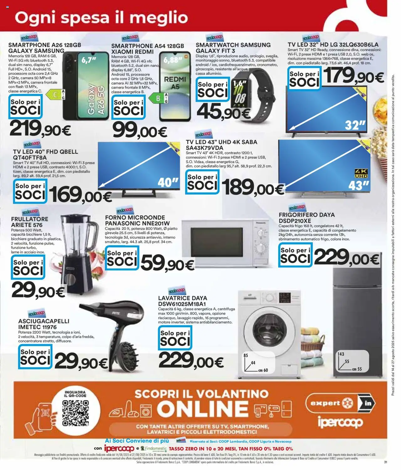Volantino Ipercoop del 14.08.2025 | Pagina: 31 | Prodotti: USB, Piatto, Asciugacapelli, Smartwatch