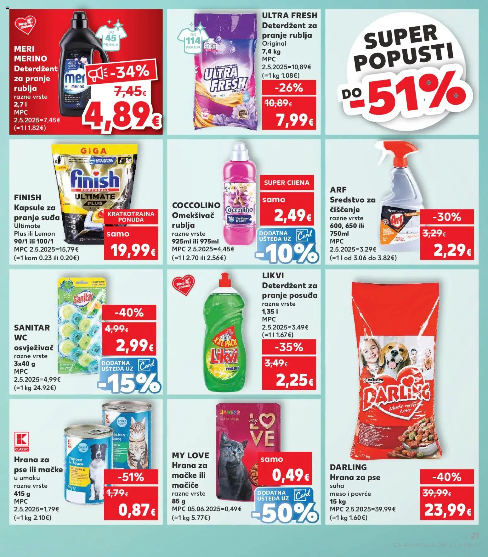Kaufland katalog | vrijedi od 05.11.2025 | Stranica: 21 | Proizvodi: Povrće, Finish, Coccolino, Meri Merino