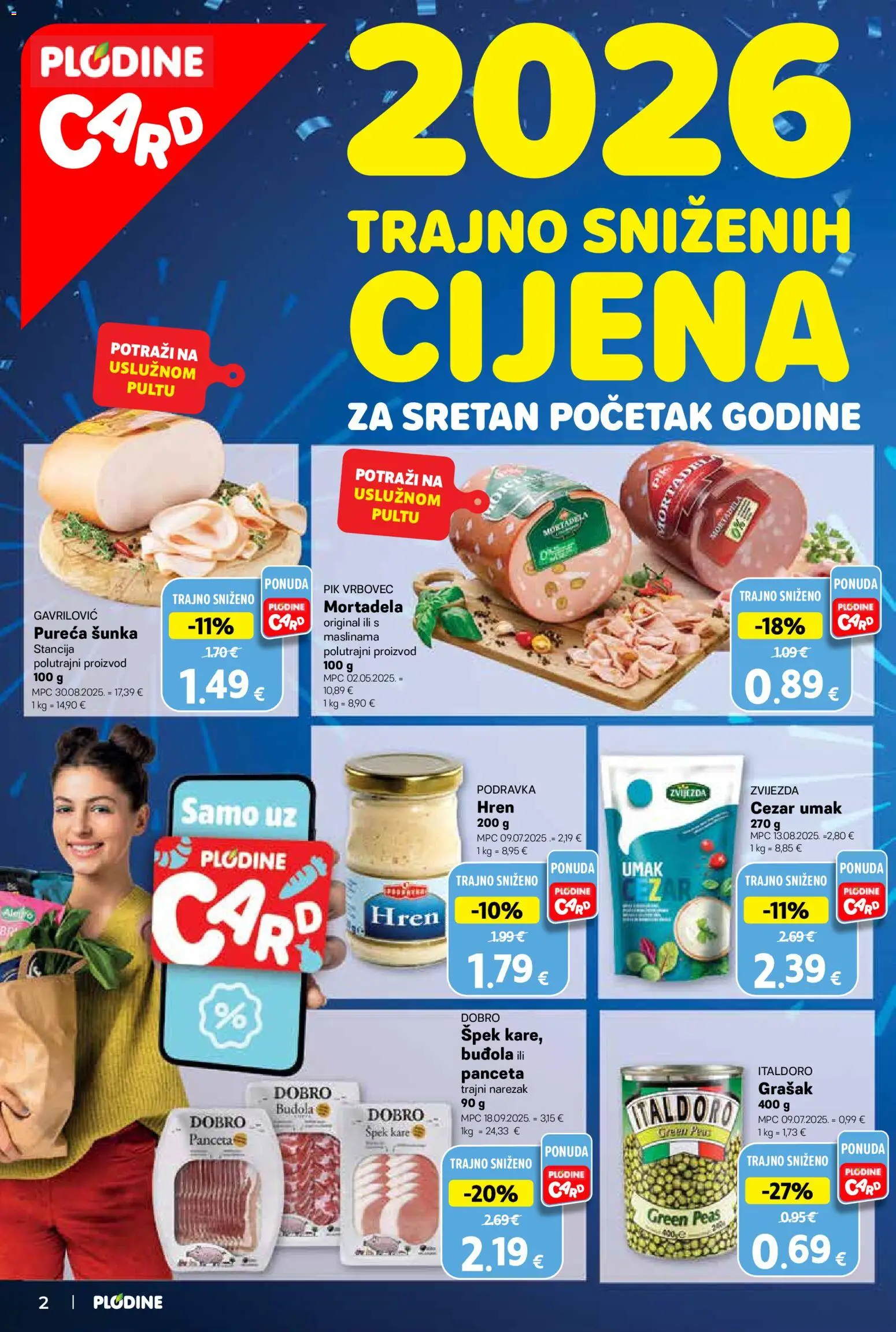 Plodine katalog | vrijedi od 07.01.2026 | Stranica: 2 | Proizvodi: Mortadela, Narezak, Umak, Pik Vrbovec