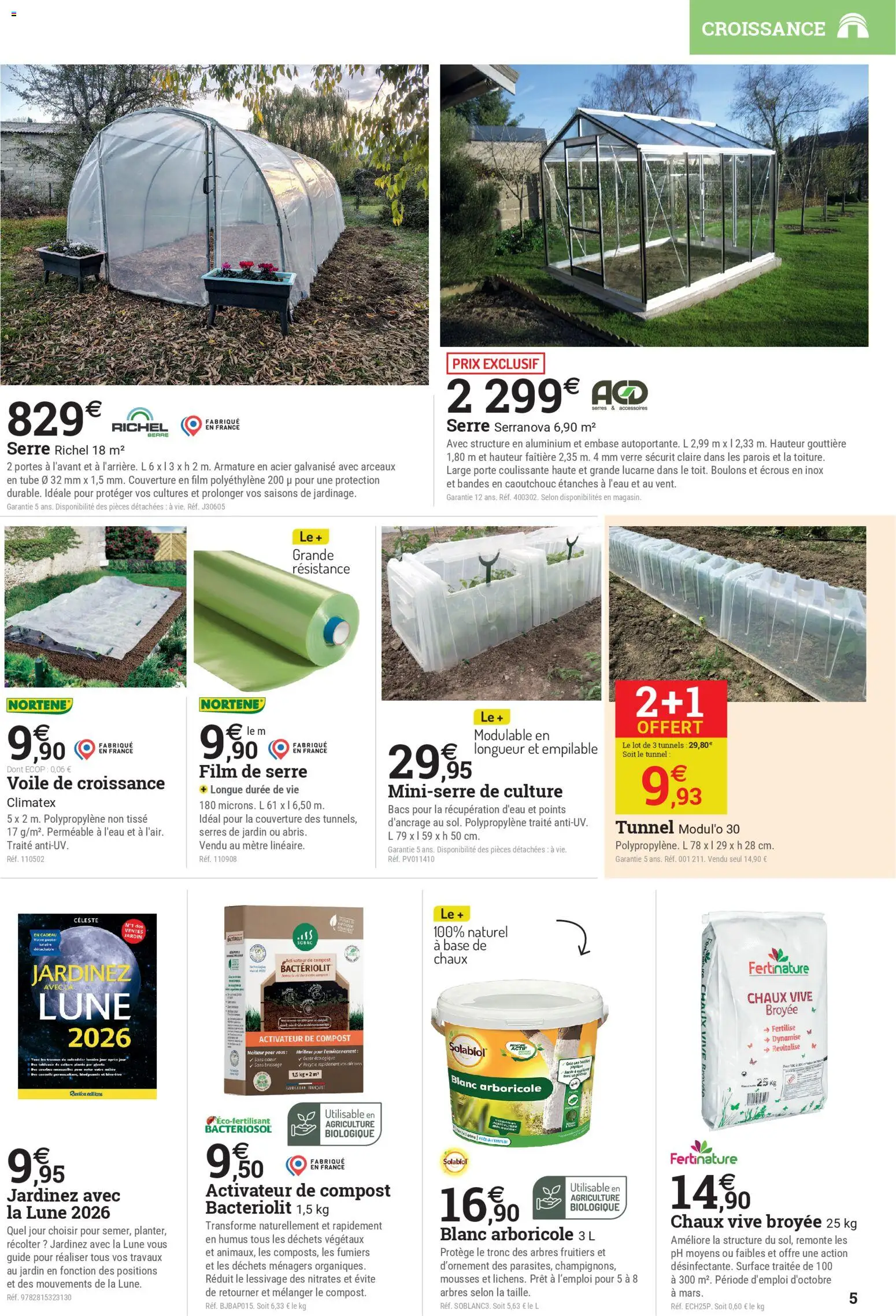 {H1} | Page: 5 | Produits: Calendrier, Gouttière, Couverture, Humus