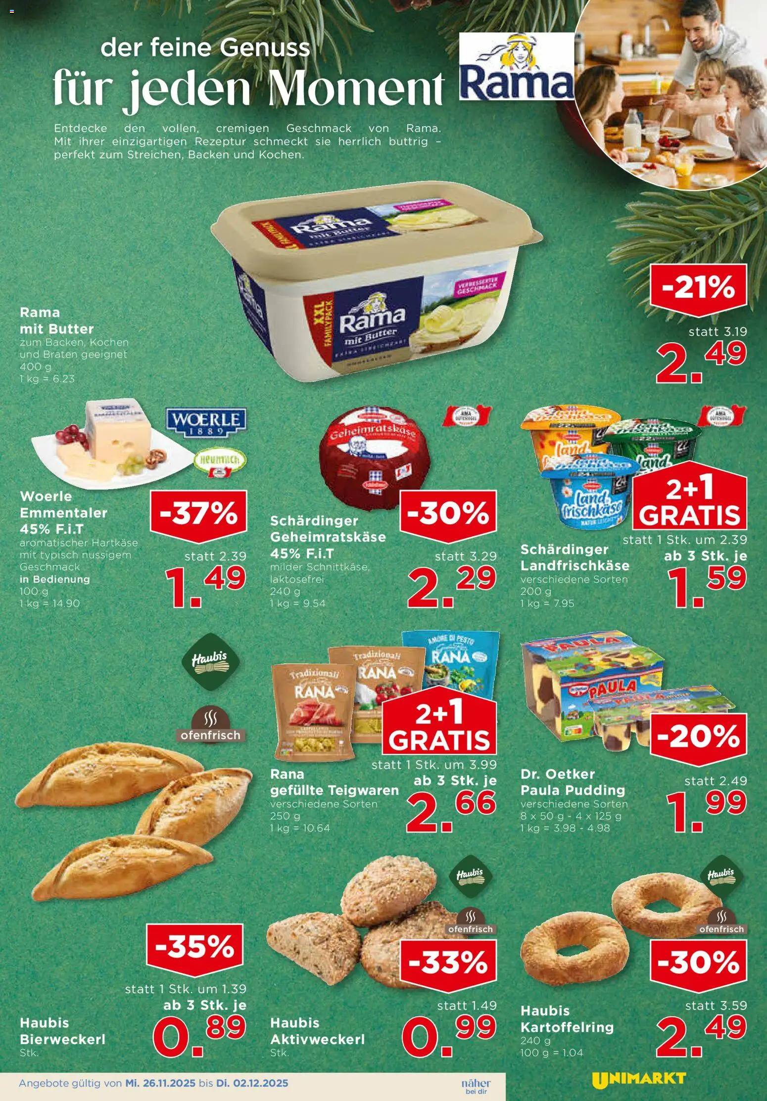 Unimarkt Nord gültig ab 26.11.2025 | Seite: 7 | Produkte: Butter