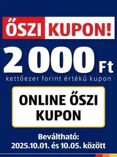 Aldi Őszi kuponhetek - amely érvényes a következő dátumtól: 01.10.2025