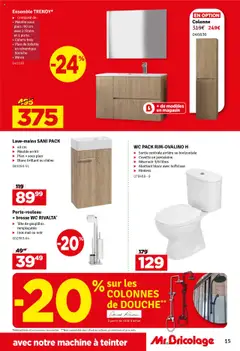 Mr Bricolage folder / publicité - Voorbeeld van een folder van Mr Bricolage, geldig van 07.10.2025 | Pagina: 15 | Producten: Wc, Douche