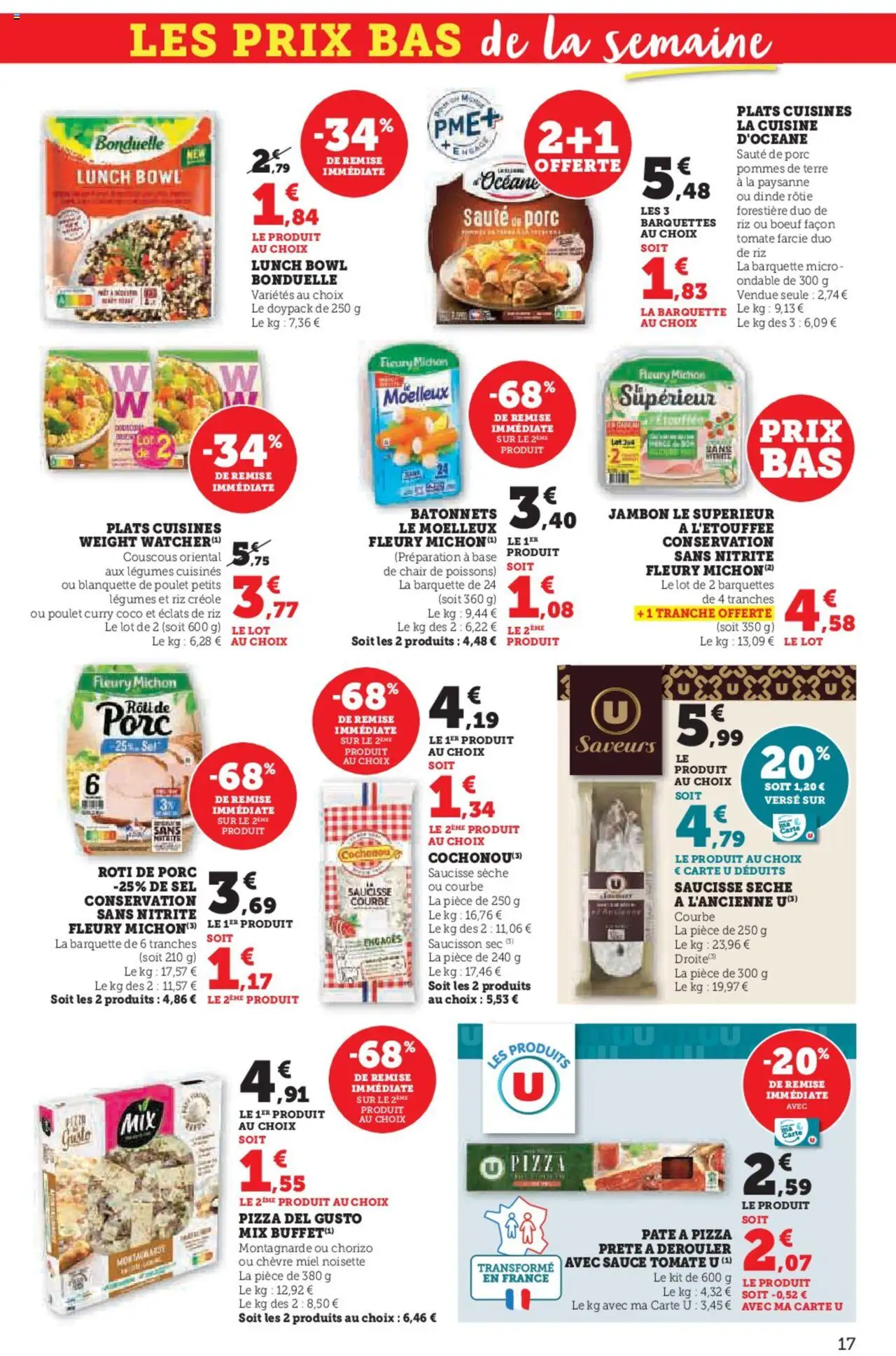  | Page: 17 | Produits: Chorizo, Pâte à pizza, Saucisse, Pizza