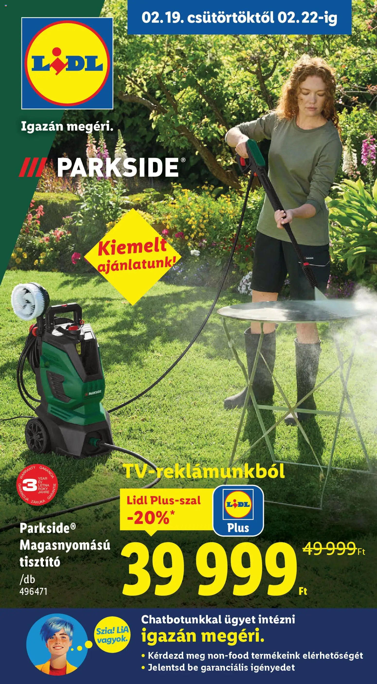 Lidl akciós ujság - amely érvényes a következő dátumtól: 19.02.2026 | Oldal: 1