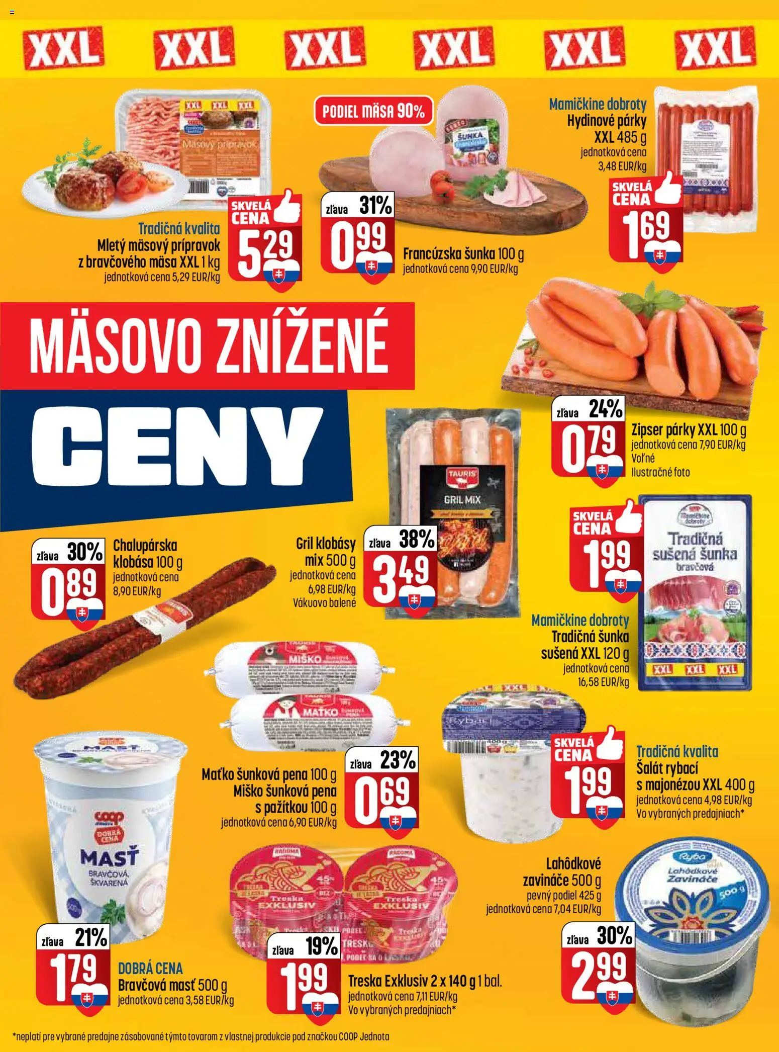 Nové COOP Jednota akcie – leták je platný od 16.04.2026 | Strana: 2 | Produkty: Gril, Šunka, Šalát, Párky