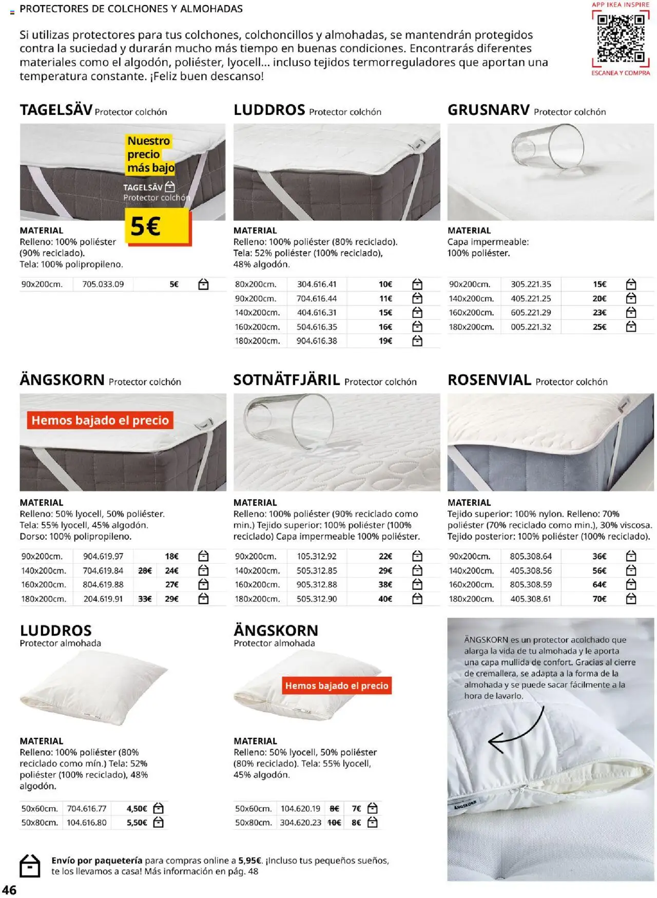 Catálogo IKEA Confort │ válido desde el 04.02.2025 | Página: 46 | Productos: Té, Colchon, Almohada