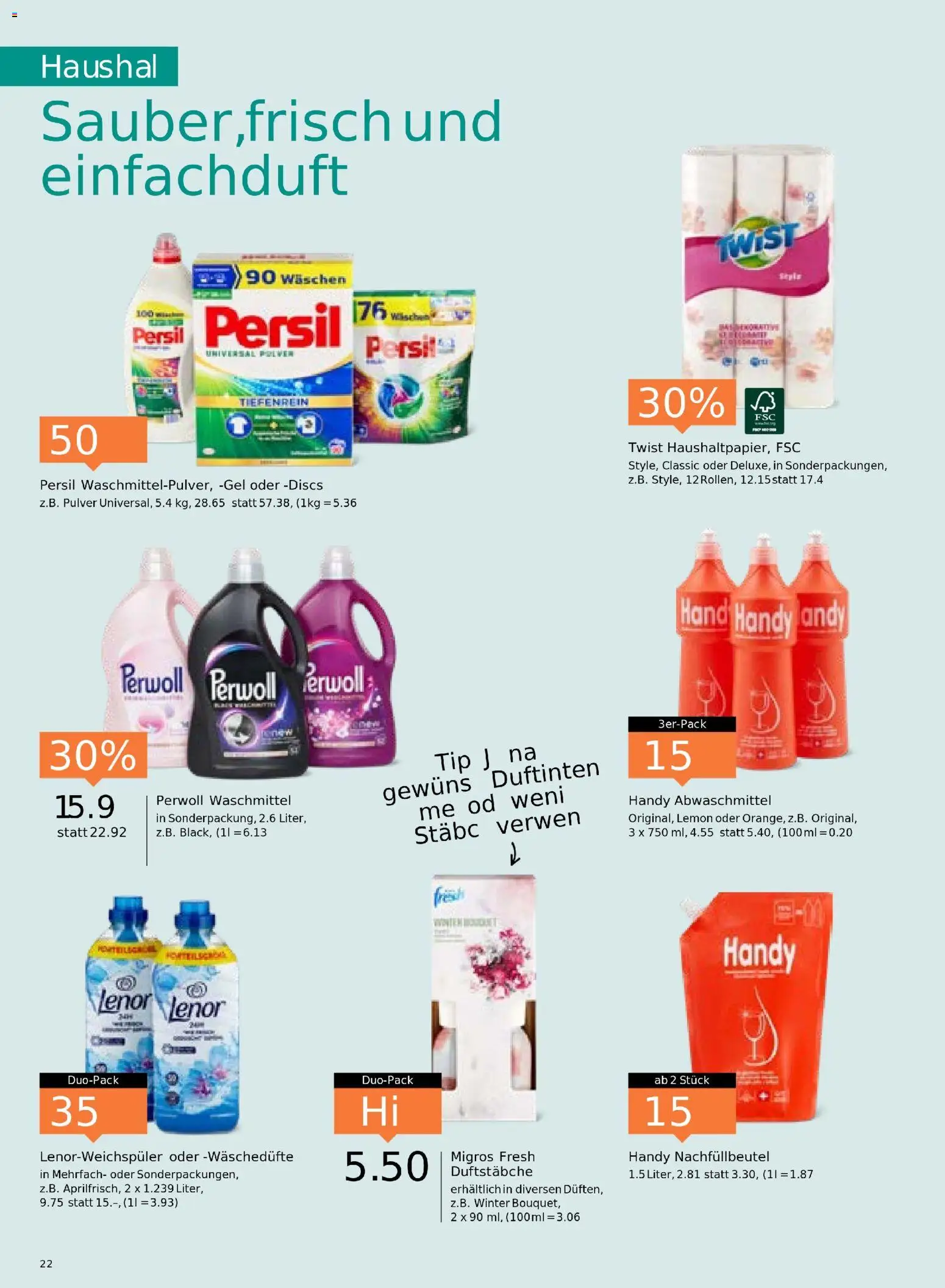 Migros Aktionen – gültig ab 11.11.2025 | Seite: 22 | Produkte: Pulver, Waschmittel