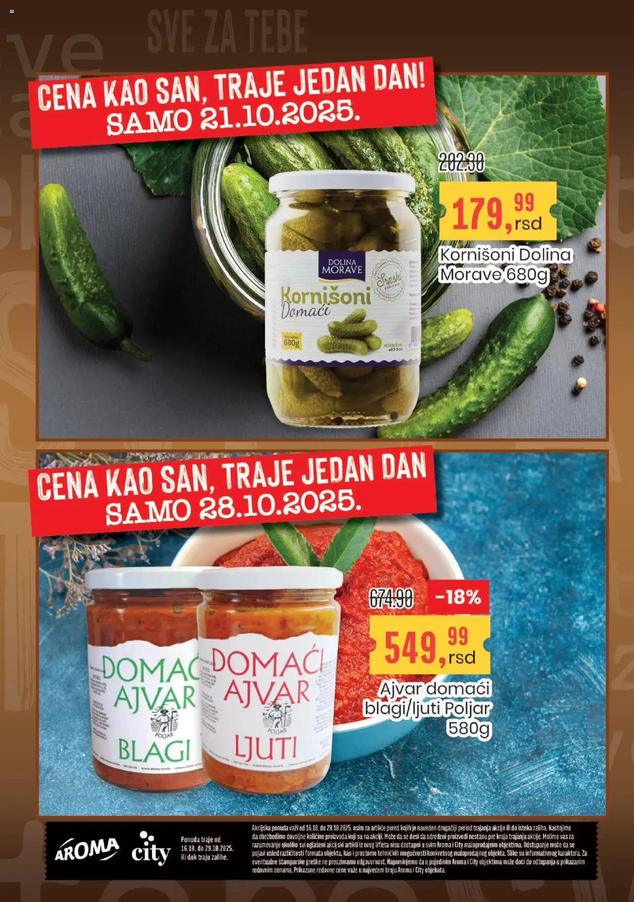 Aroma Market katalog - važi od 16.10.2025 | Strana: 20 | Proizvode: Ajvar, Kornišoni