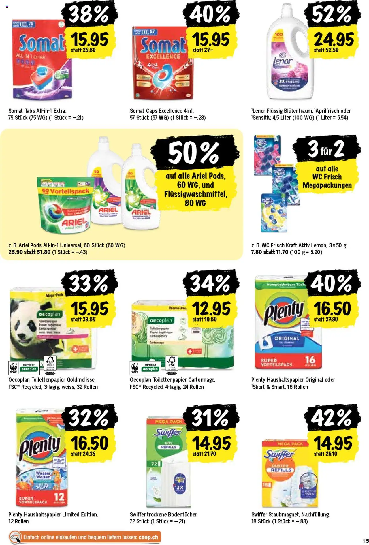 Coop Aktionen ab 26.06.2025 | Seite: 15 | Produkte: Wasser, Toilettenpapier