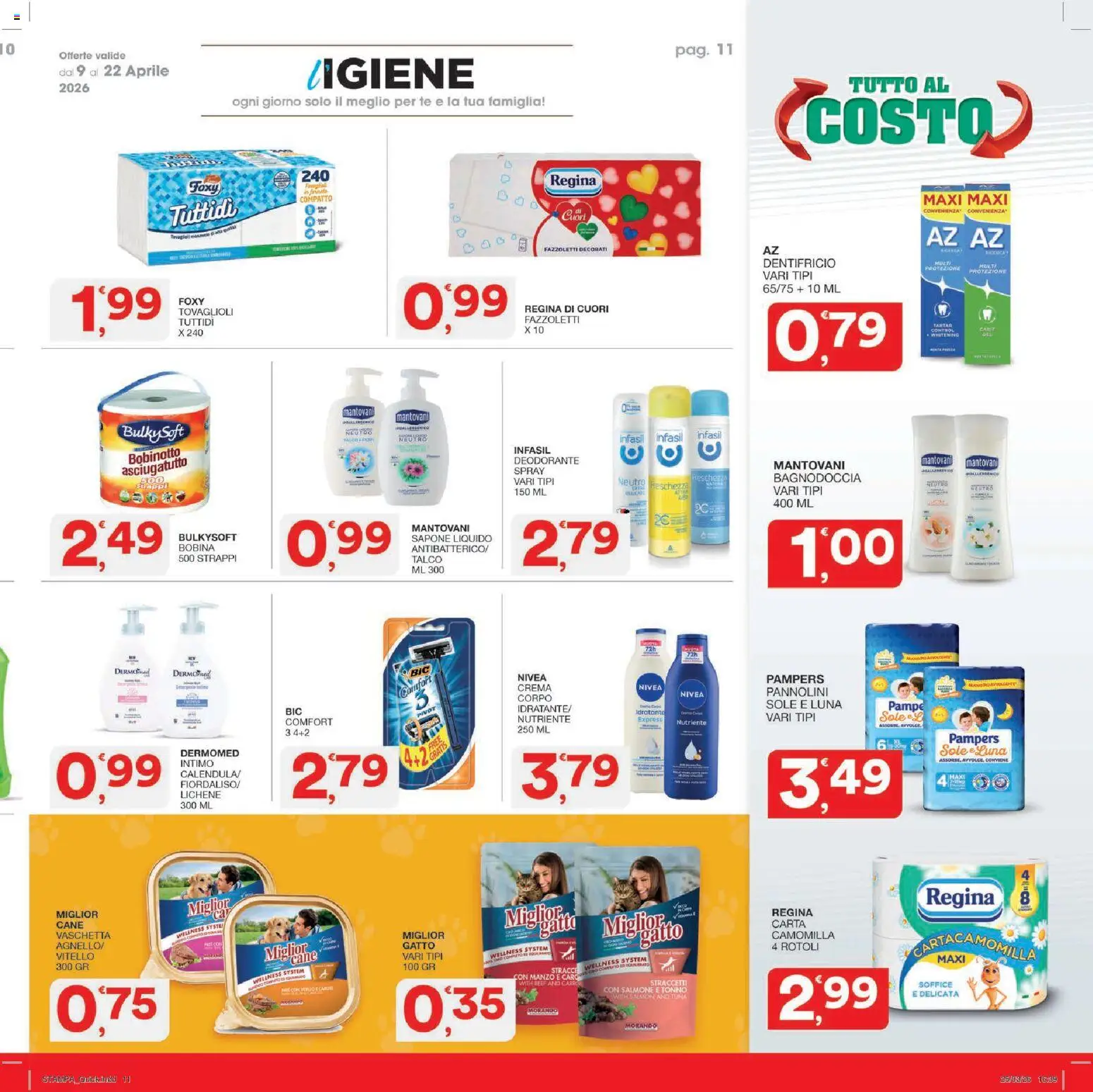 Volantino SISA del 09.04.2026 | Pagina: 11 | Prodotti: Deodorante, Dentifricio, Salmone, Vitello