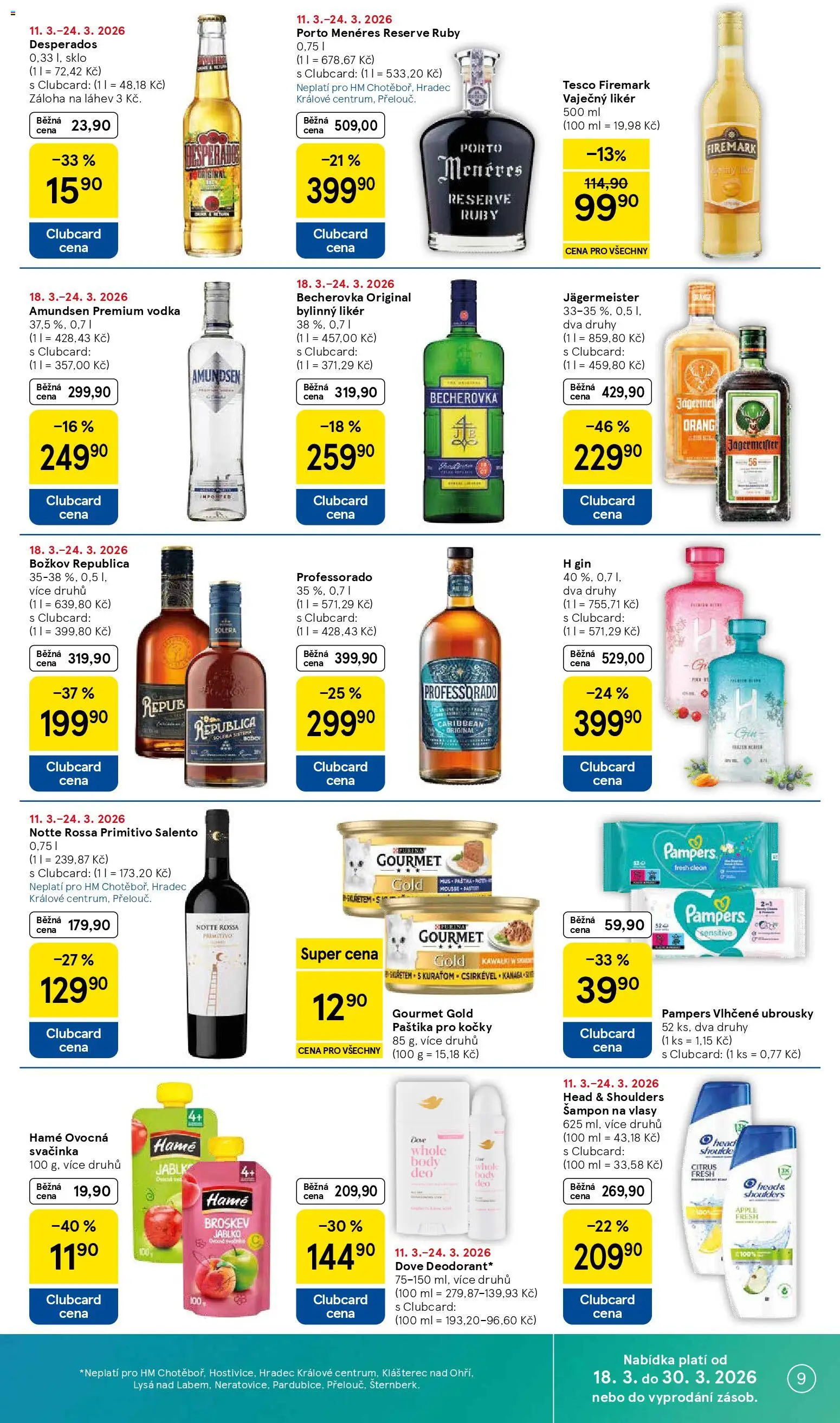 Tesco leták - Hypermarket od 18.03.2026 | Strana: 9 | Produkty: Likér, Božkov, Vaječný Likér, Láhev