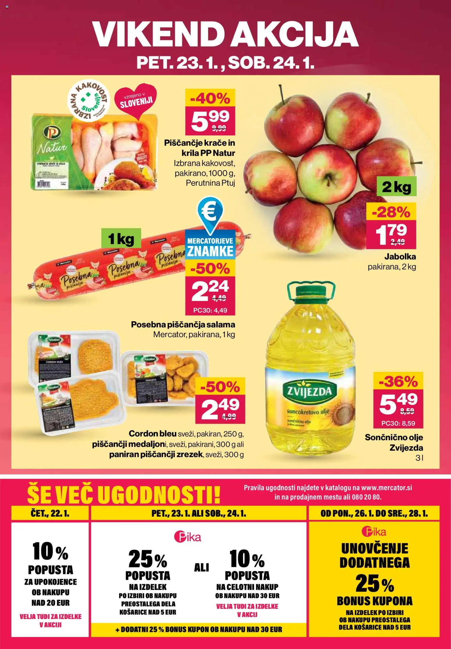 Novi Mercator katalog ponudbe – veljaven od 22.01.2026 | Stran: 48 | Izdelki: Olje, Salama, Jabolka