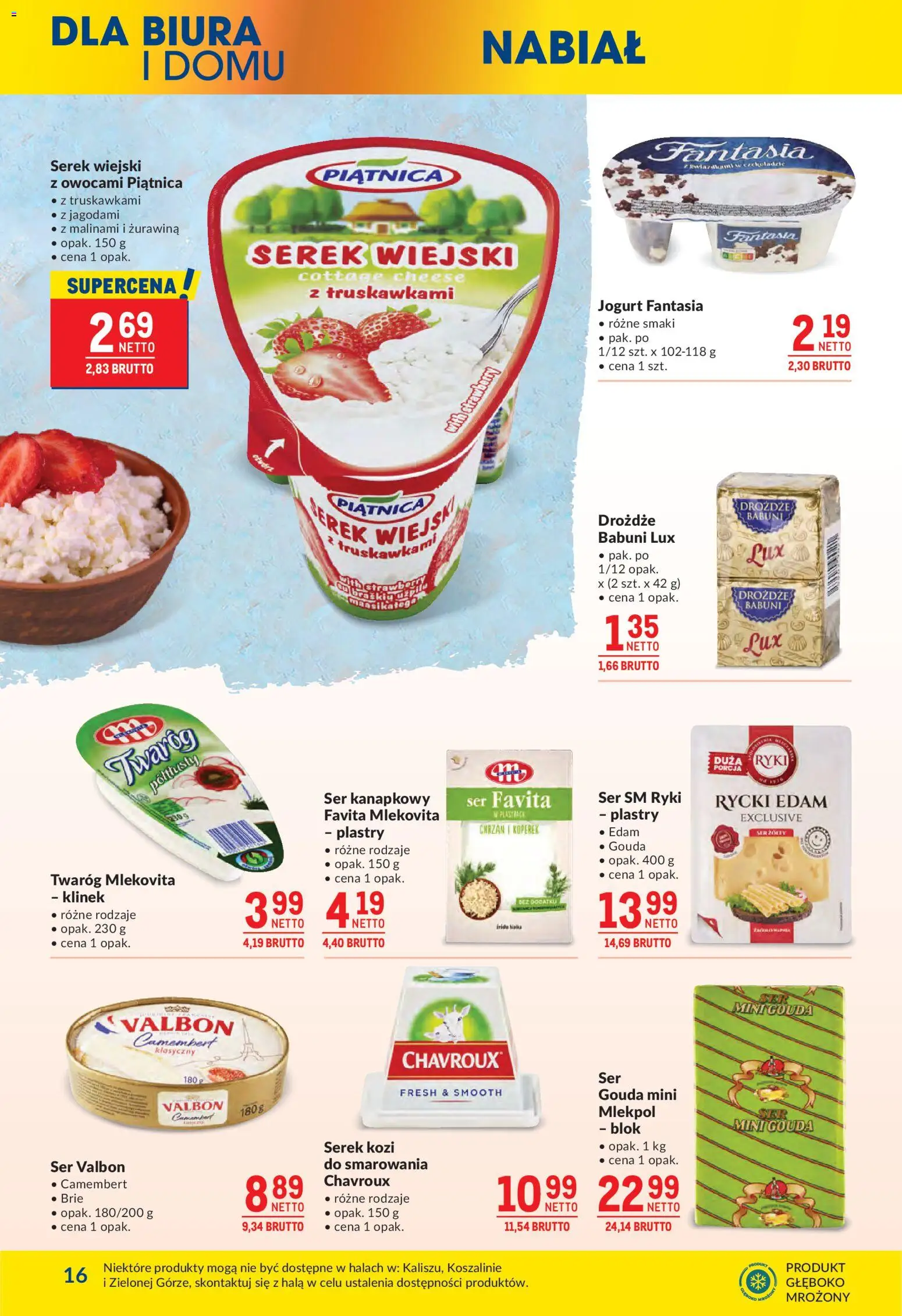 Makro Gazetka od 12.11.2025 | Strona: 16 | Produkty: Ser favita, Camembert, Żurawina, Twaróg