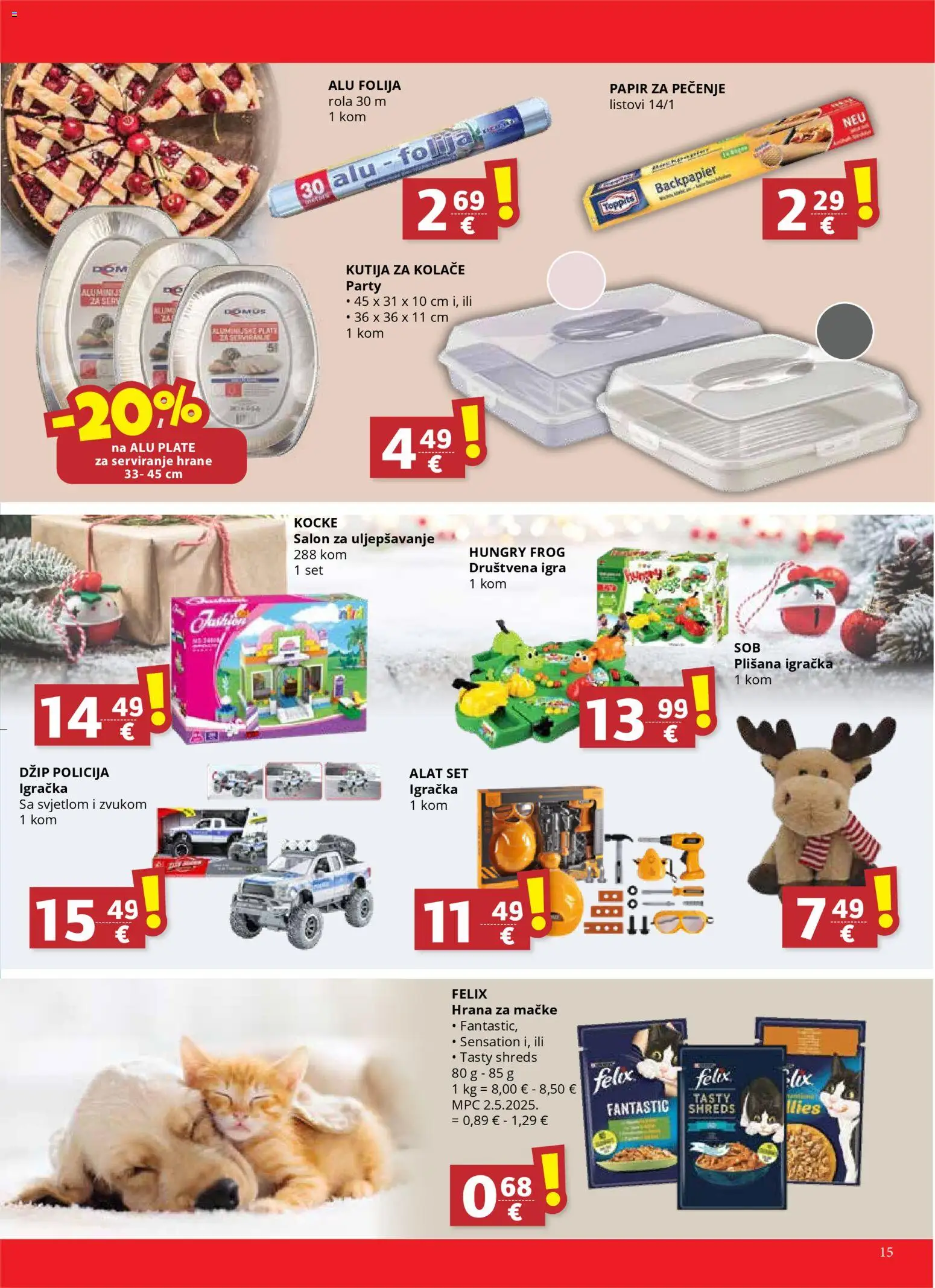 Djelo katalog | vrijedi od 03.12.2025 | Stranica: 15 | Proizvodi: Kutija, Papir za pečenje, Hrana za mačke, Igra