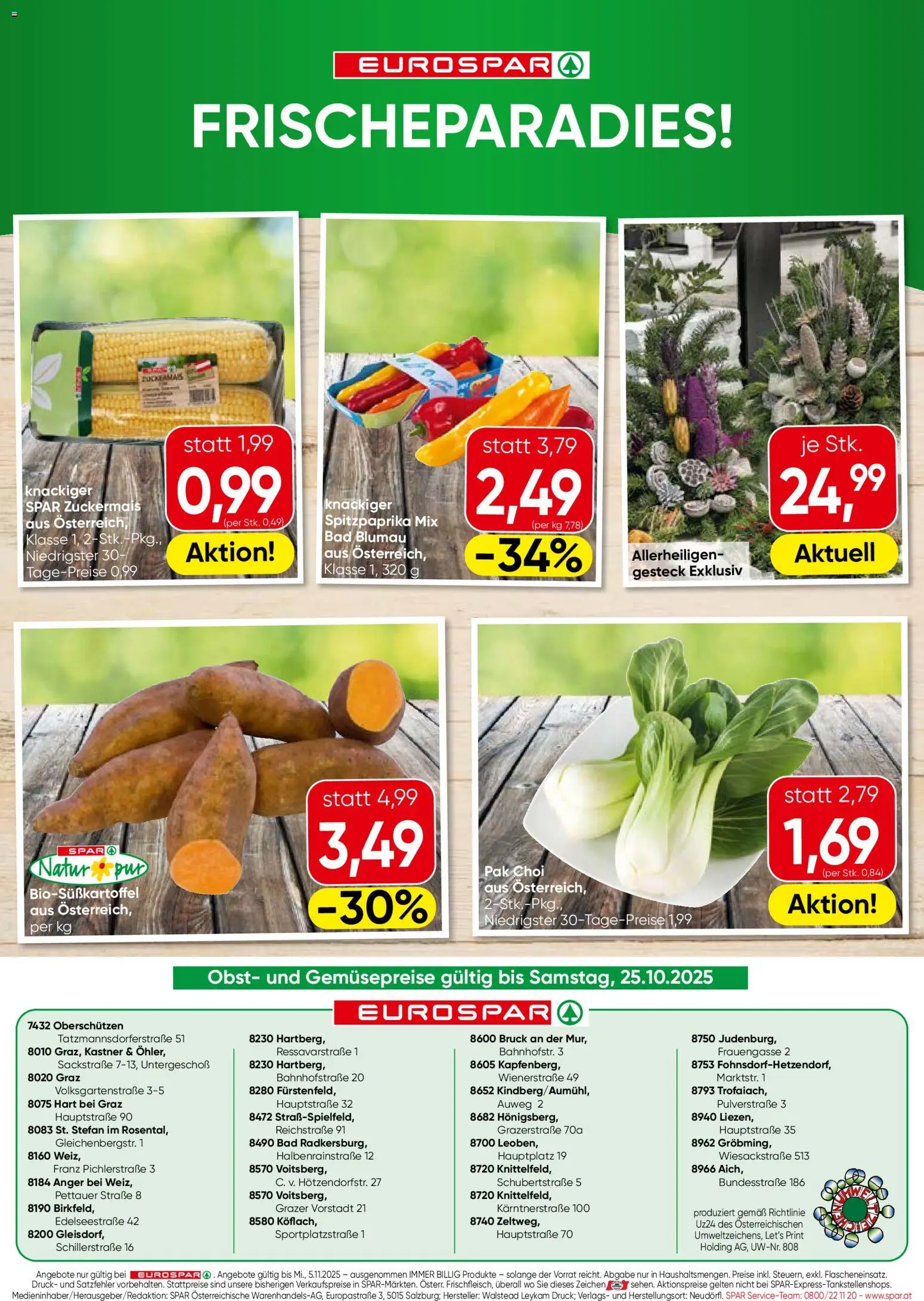 Eurospar Flugblatt - Steiermark gültig ab 23.10.2025 | Seite: 16 | Produkte: Obst, Bad