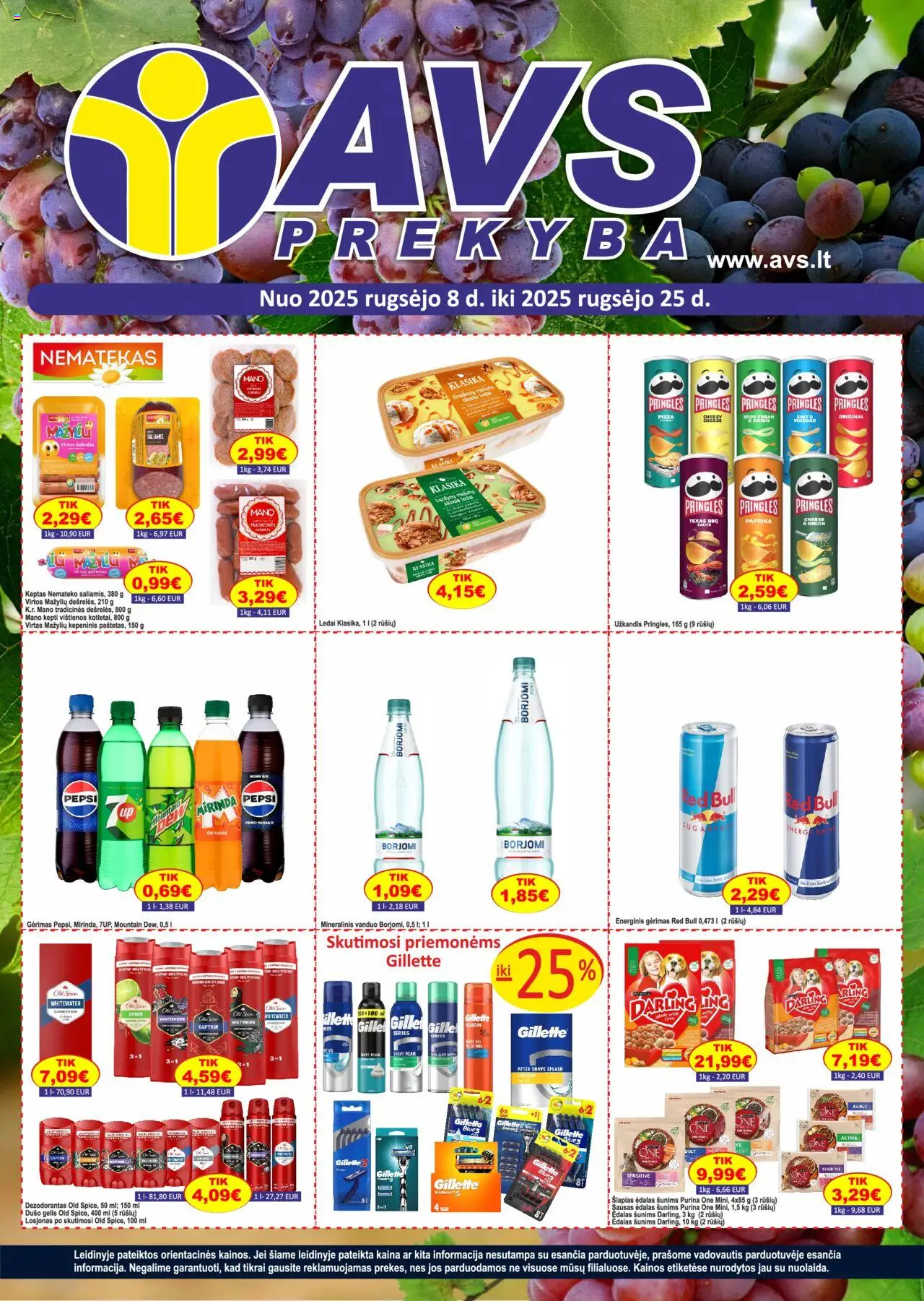 AVS akcijos nuo 08.09.2025 | Puslapis: 1 | Prekių: Paprika, Vištienos, Energinis gėrimas, Dezodorantas