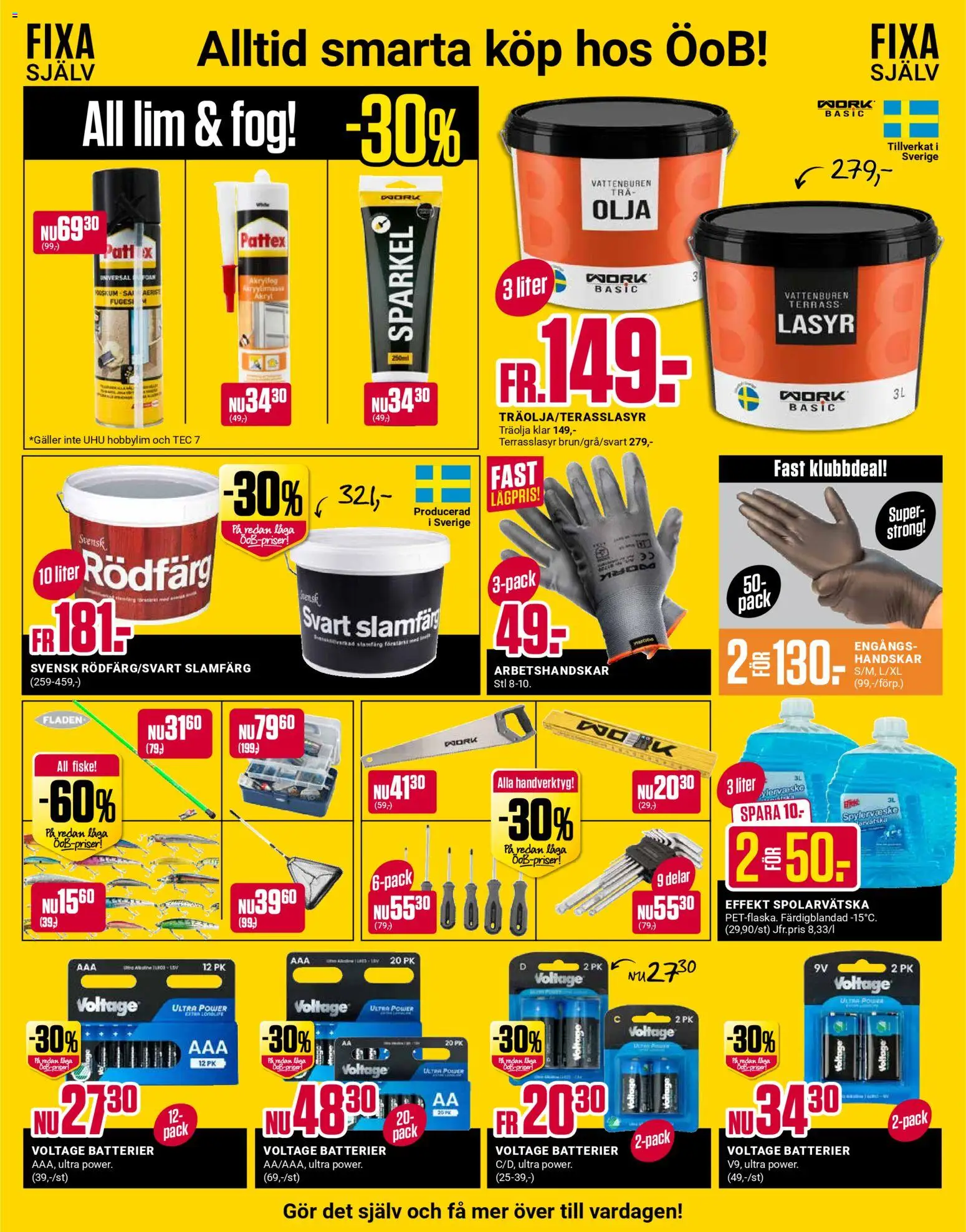 ÖoB reklamblad aktuell från 30.03.2026 | Sida: 7 | Produkter: Batterier, Olja, Handskar, Träolja