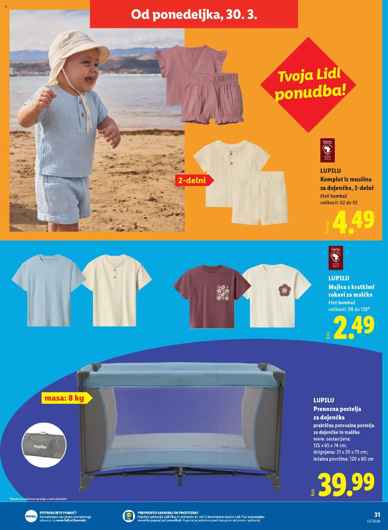 Novi Lidl katalog ponudbe – veljaven od 26.03.2026 | Stran: 55 | Izdelki: Postelja, Majica