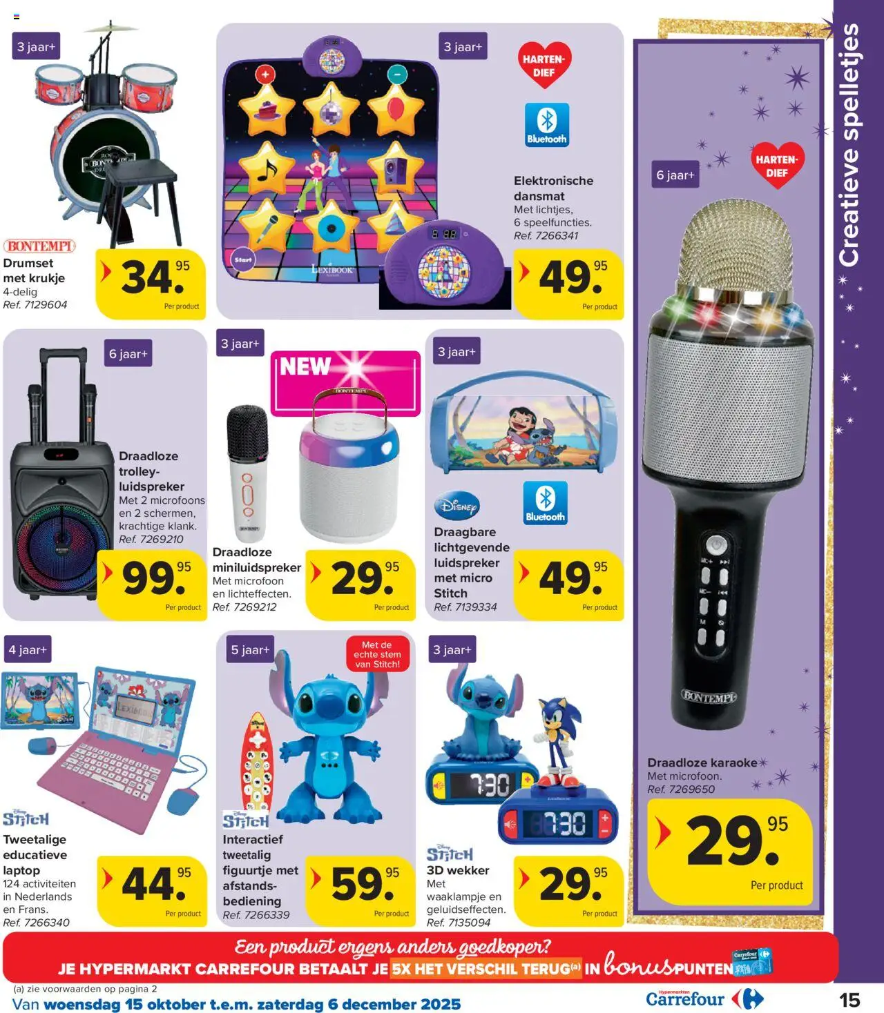 {H1} | Pagina: 15 | Producten: Trolley, Wekker, Microfoon, Bluetooth