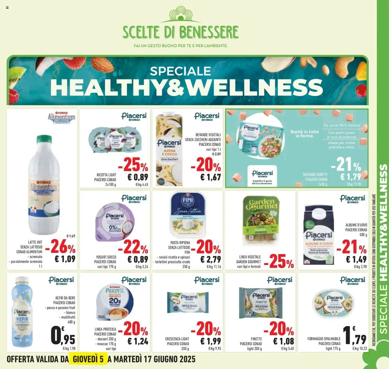 Volantino Conad del 04.06.2025 | Pagina: 35 | Prodotti: Yogurt greco, Pesca, Spinaci, Ravioli