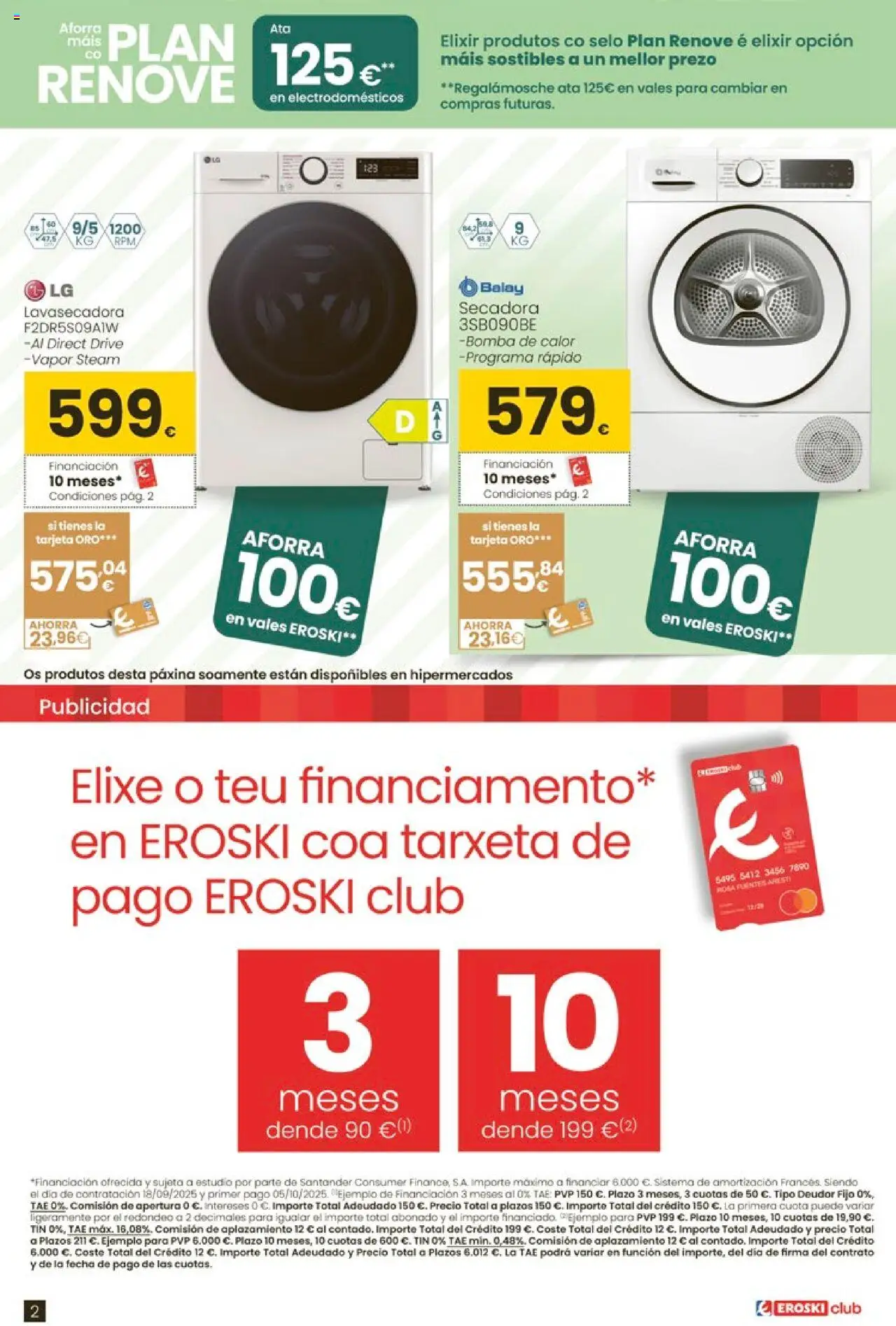 Eroski - Ahorra más con el Plan Renove │ válido desde el 18.09.2025 | Página: 2 | Productos: Secadora