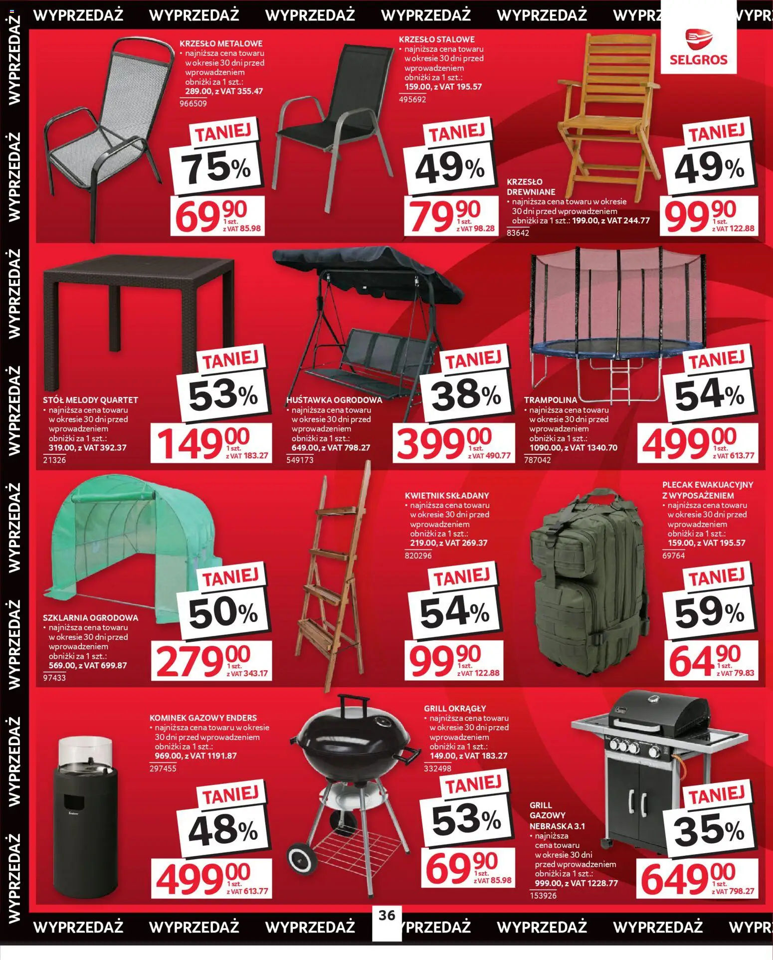 Selgros cash&carry gazetka - Oferta przemysłowa od 26.03.2026 | Strona: 38 | Produkty: Szklarnia ogrodowa, Grill, Stół, Krzesło