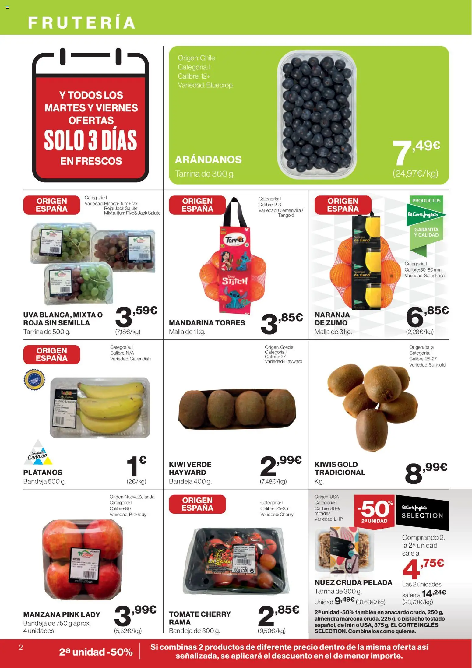 Supercor Canarias │ válido desde el 07.01.2026 | Página: 2 | Productos: Kiwi, Ροζ πιπέρι, Manzana, Bandeja