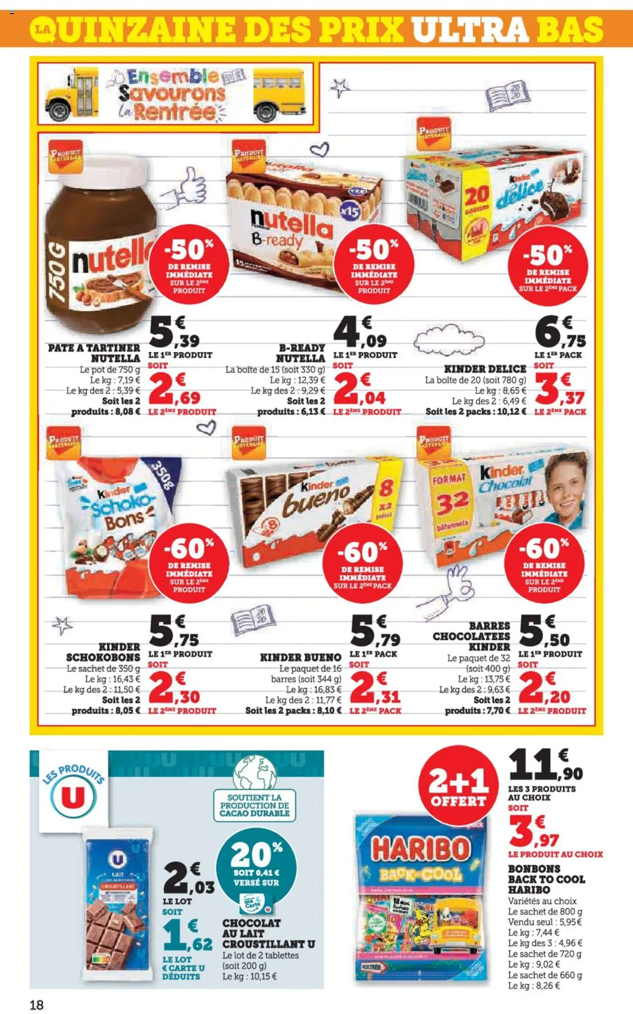  | Page: 18 | Produits: Pâte à tartiner, Kinder Bueno, Chocolat, Bonbons