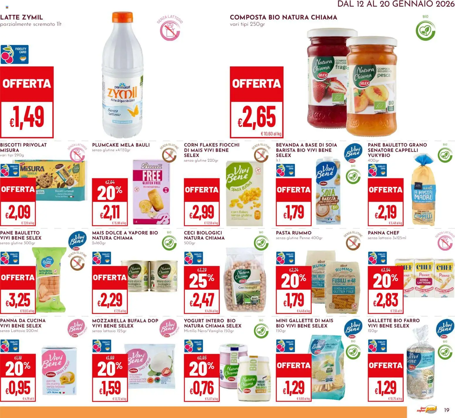 Volantino Pan del 12.01.2026 | Pagina: 19 | Prodotti: Pane, Biscotti, Fiocchi, Pasta