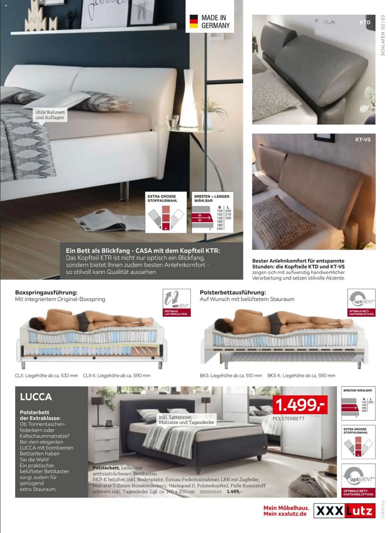 XXXL Lutz Das Beste im Leben – gültig ab 02.01.2026 | Seite: 3 | Produkte: Bett, Matratze, Polsterbett, Tagesdecke