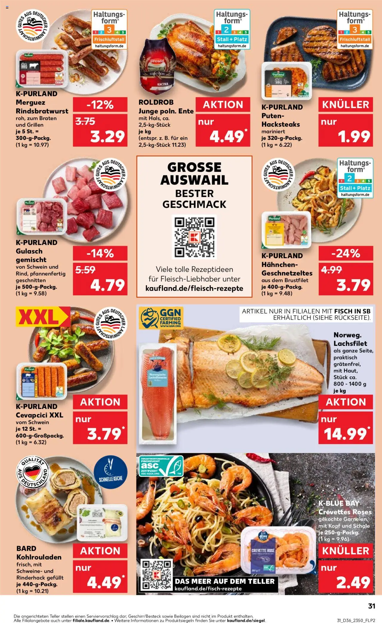 Kaufland prospekt Völklingen	 – gültig ab 07.09.2025 | Seite: 31 | Produkte: Hahnchen, Fisch, Gulasch, Ente
