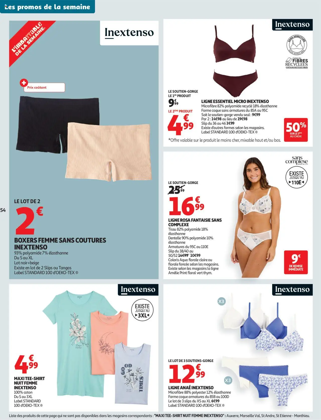  | Page: 54 | Produits: Coton, Soutien-gorge, Slips