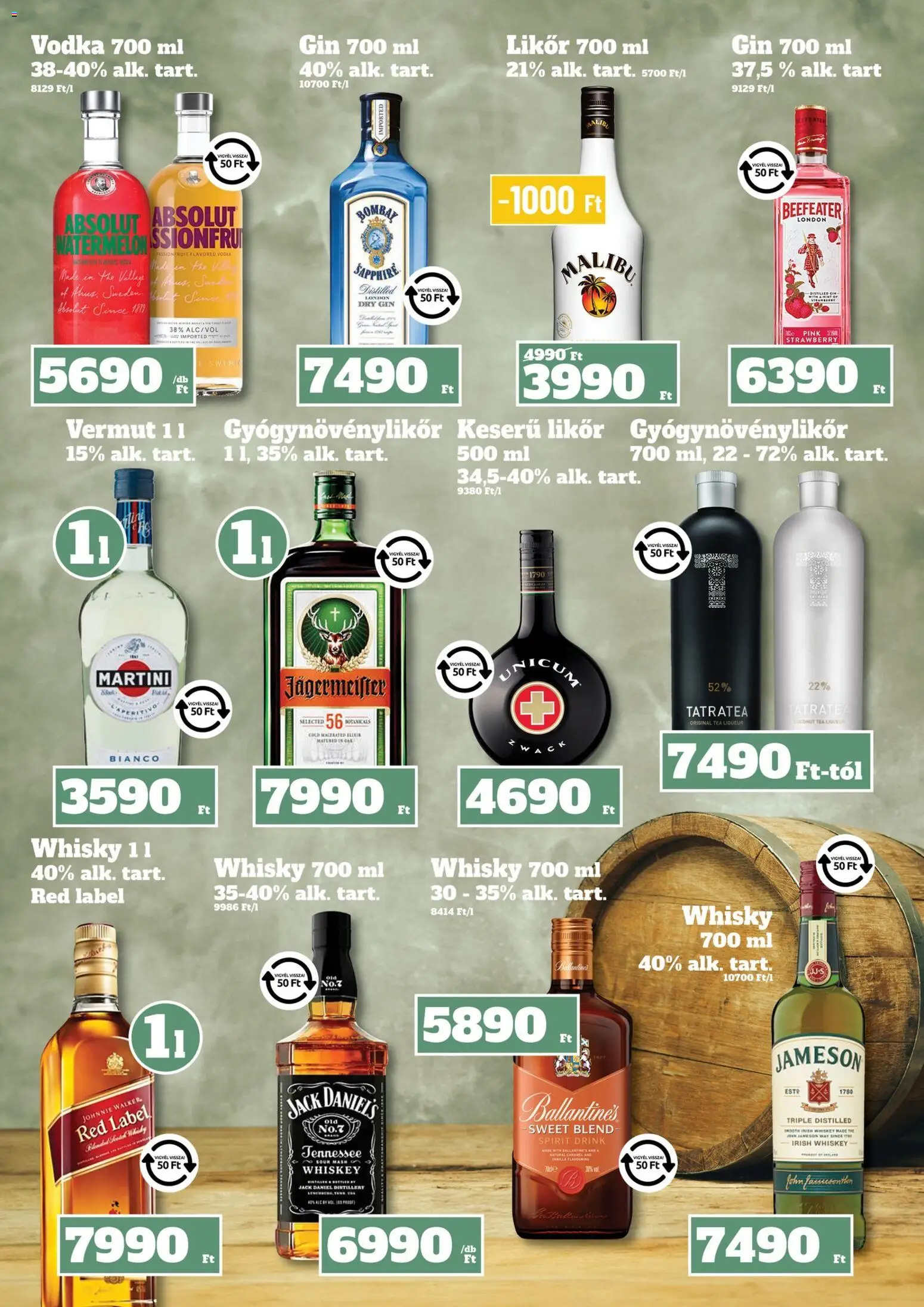 Family Diszkont akciós ujság - amely érvényes a következő dátumtól: 30.10.2025 | Oldal: 23 | Termékek: Whiskey, Jameson, Gin, Vodka