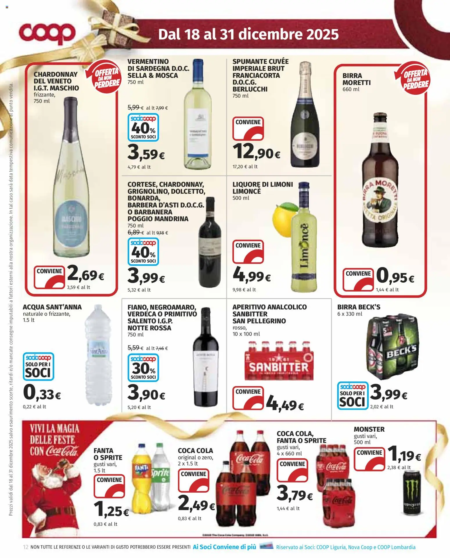Volantino COOP del 18.12.2025 | Pagina: 12 | Prodotti: Data, Spumante, Coca Cola, Aperitivo