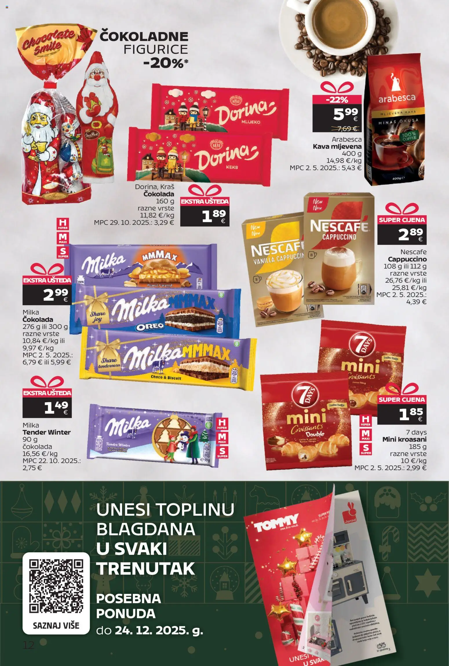 Tommy katalog | vrijedi od 15.12.2025 | Stranica: 12 | Proizvodi: Dorina, Mlijeko, Kava, Milka