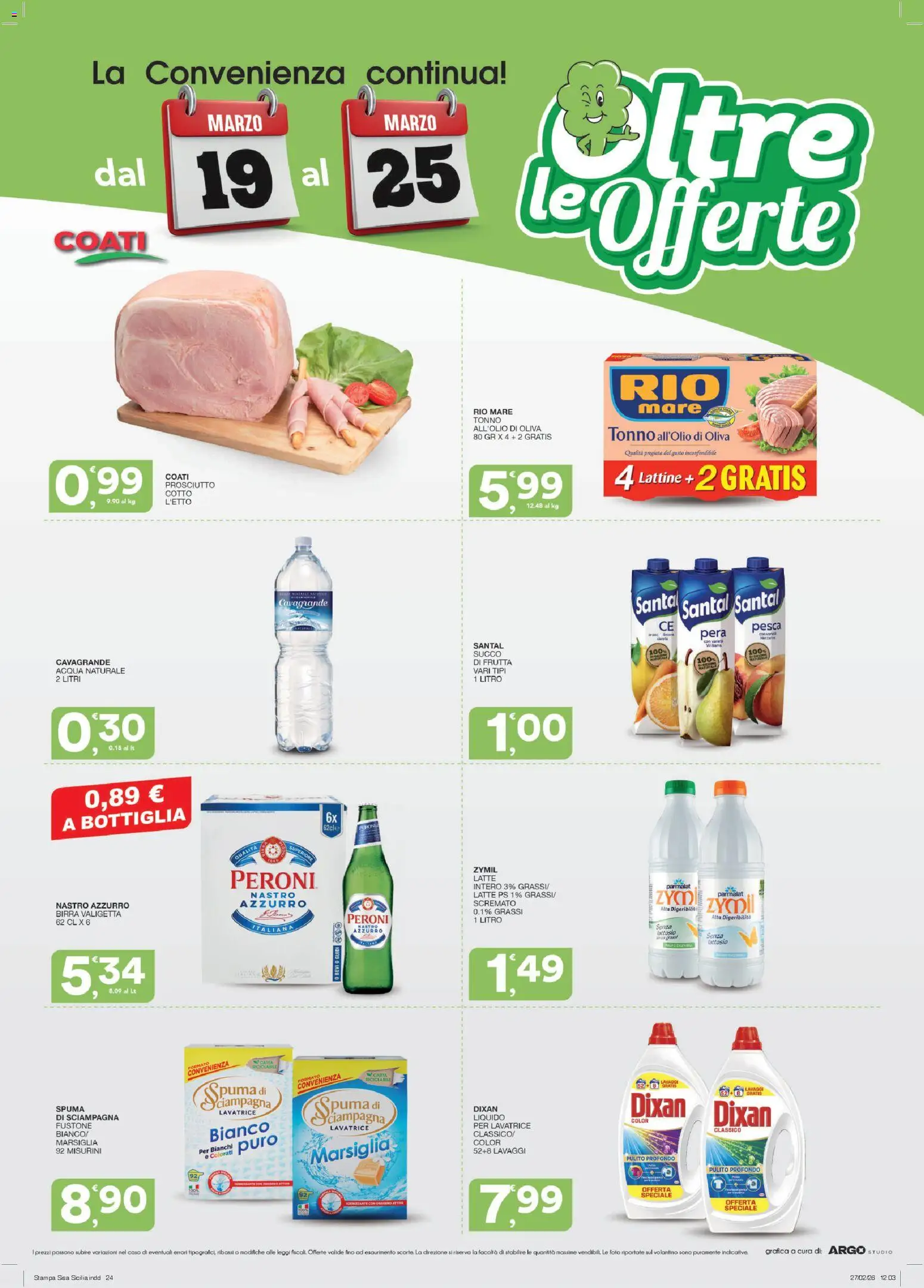 Volantino SISA del 12.03.2026 | Pagina: 24 | Prodotti: Succo, Birra, Acqua naturale, Bottiglia