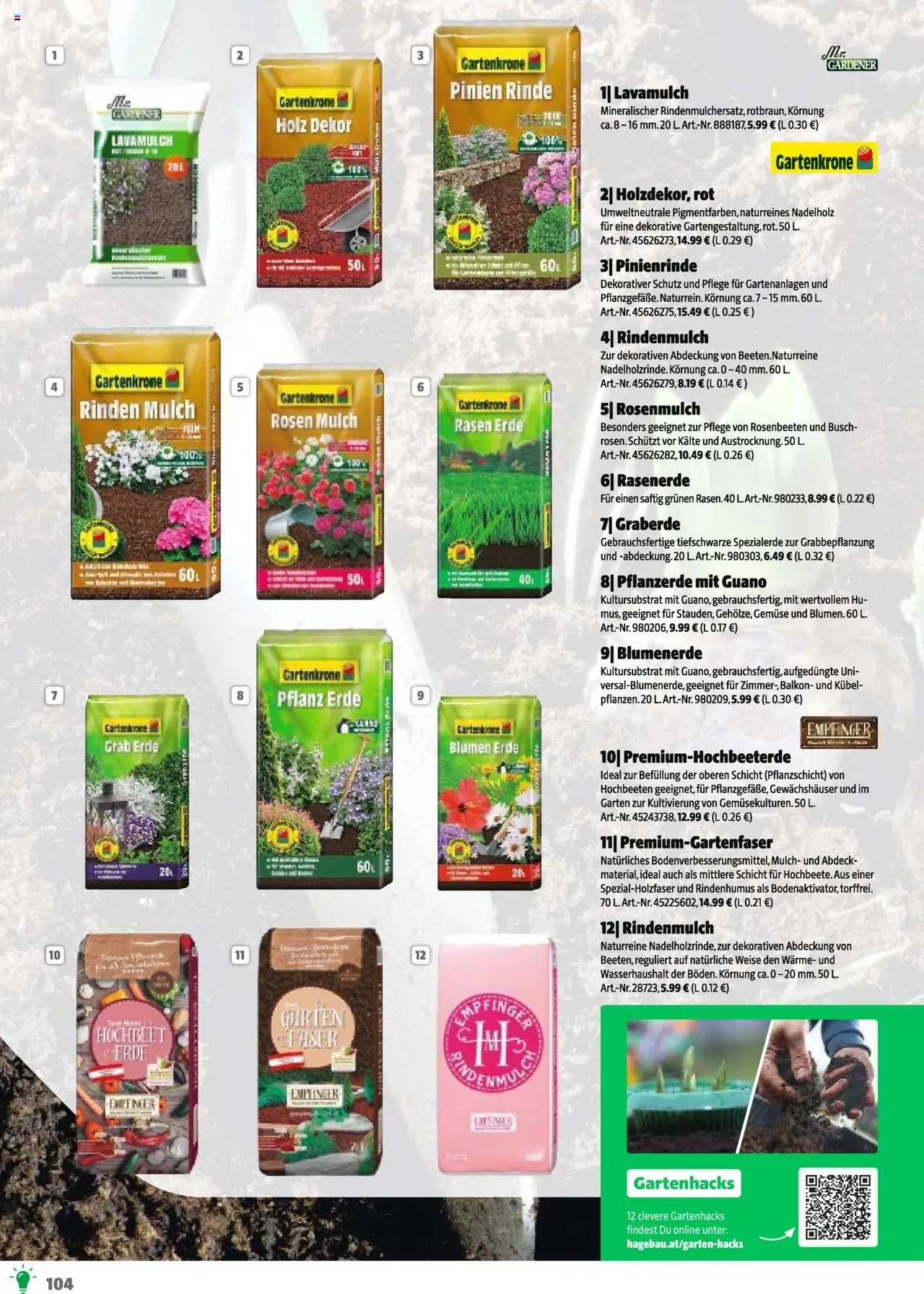 Hagebau Gartenkatalog 2025 gültig ab 05.03.2025 | Seite: 104 | Produkte: Wasser, Gemüse, Obst