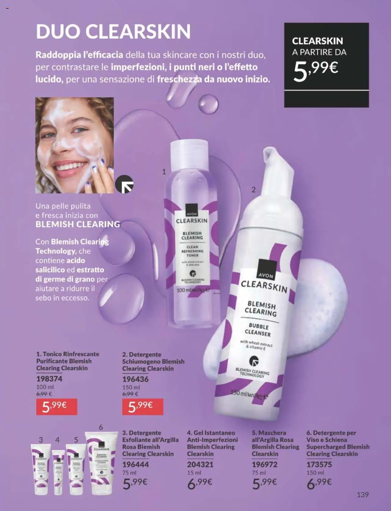 Volantino Avon del 01.09.2025 | Pagina: 139 | Prodotti: Maschera, Detergente, Toner